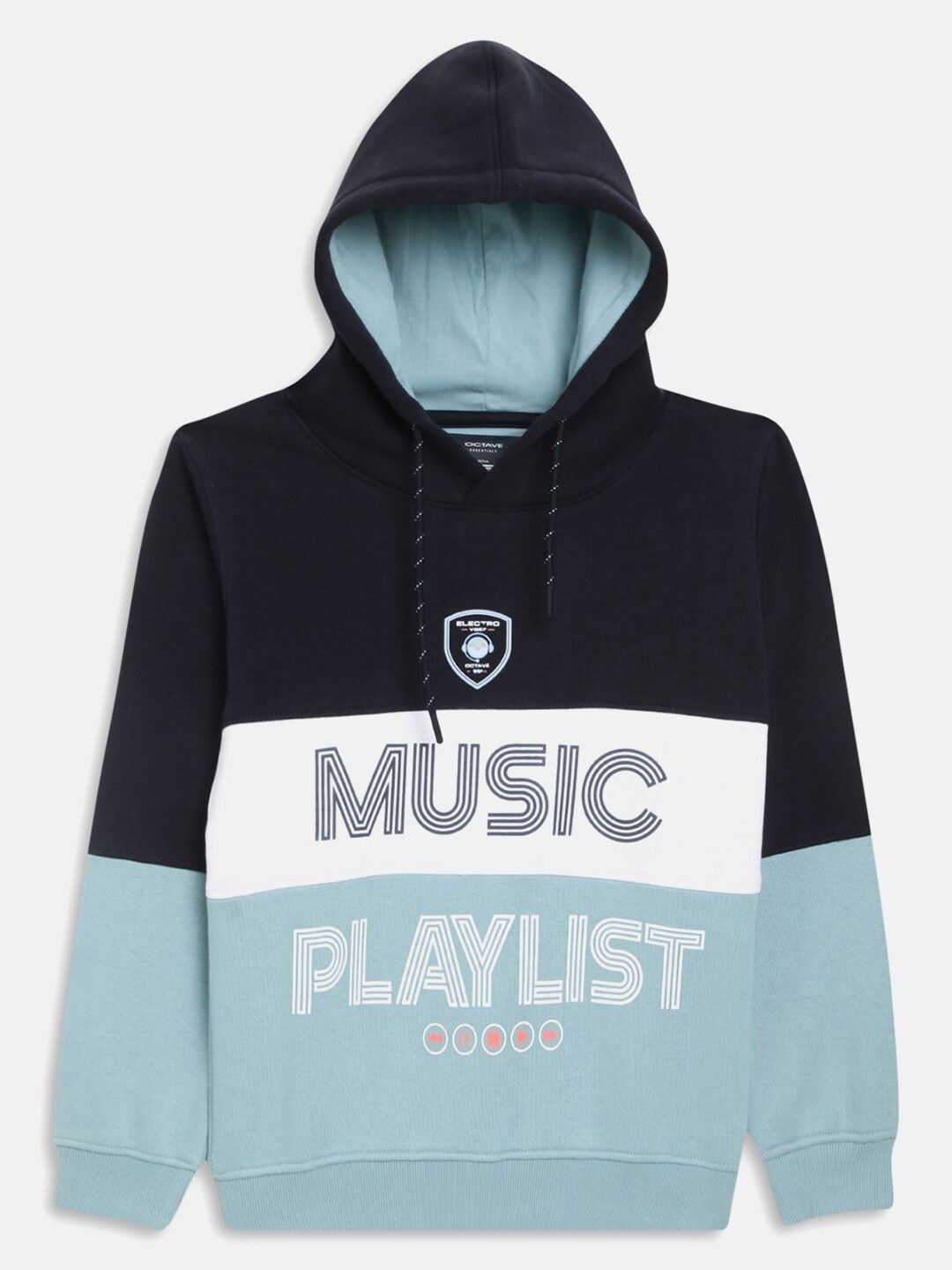 

Octave Boys Printed Hooded Fleece Sweatshirt, Navy blue