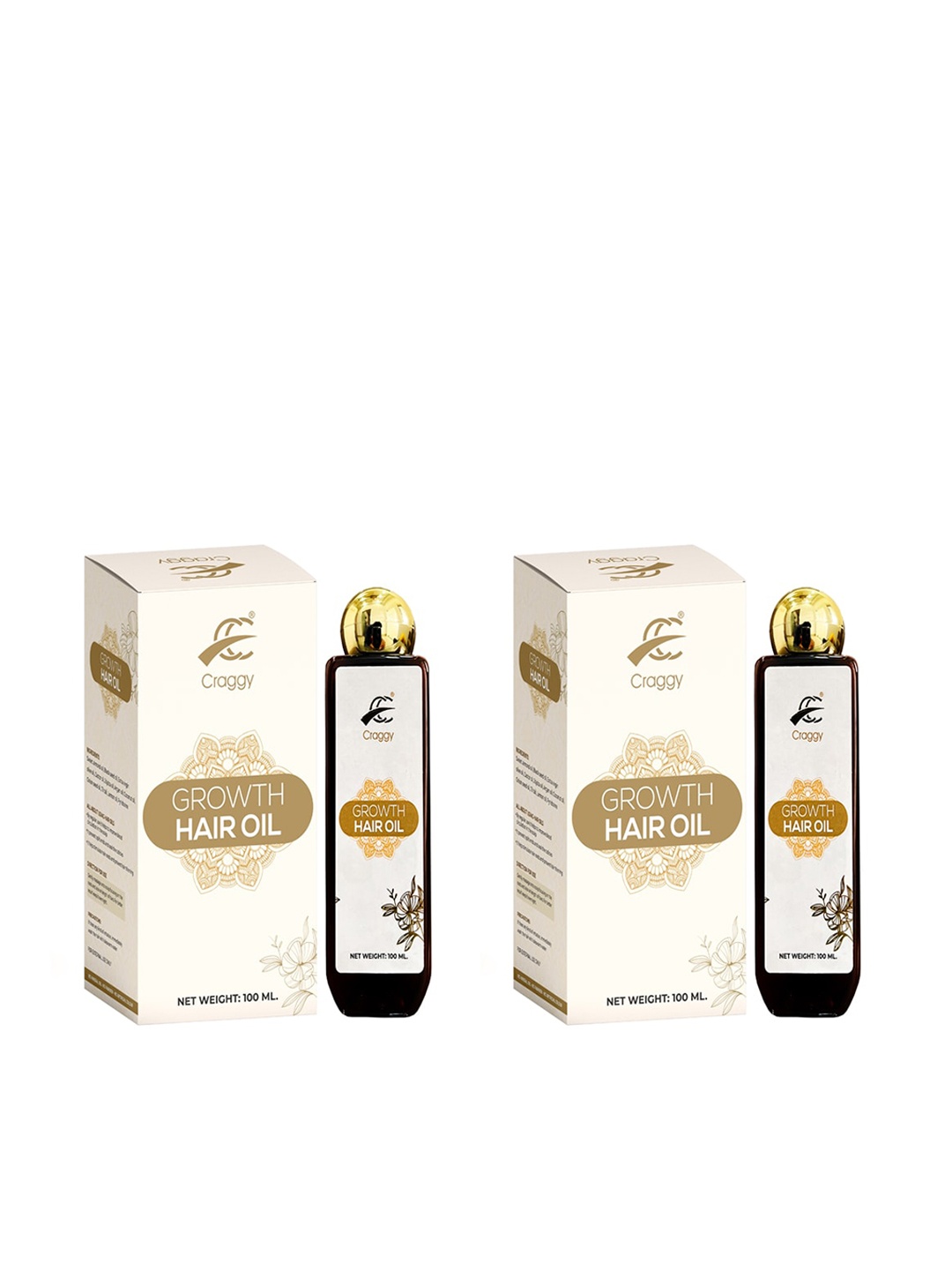 

Craggy Cosmetic Set Of 2 Growth Hair Oil 100ml Each, Na