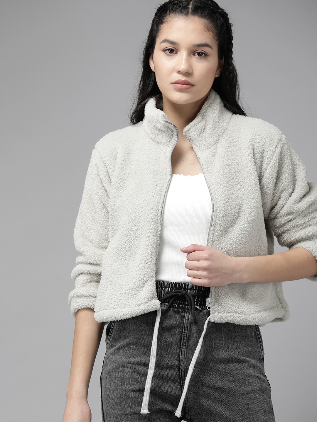 

Roadster Women Grey Fur Sweatshirt