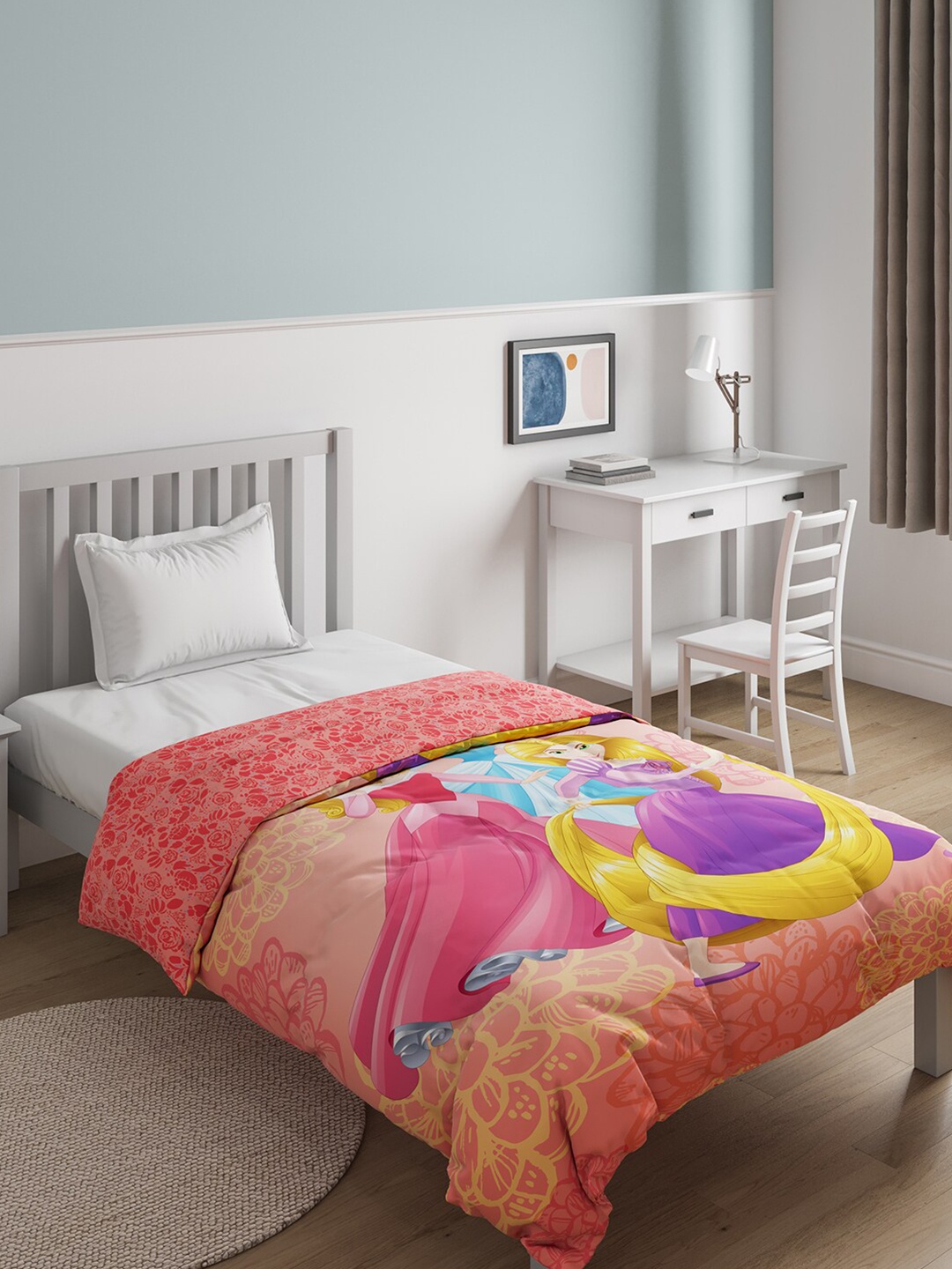 

DDecor Orange & Purple Cartoon Characters Mild Winter 150 GSM Cotton Single Bed Quilt