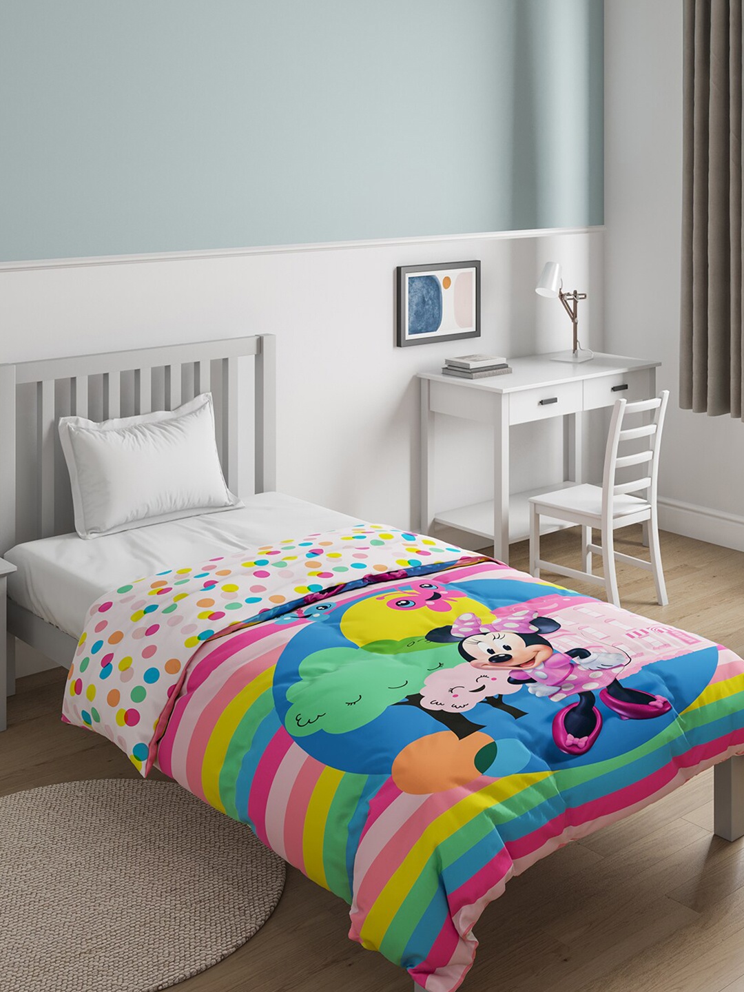 

DDecor Green & Blue Cartoon Characters Mild Winter 150 GSM Cotton Single Bed Quilt