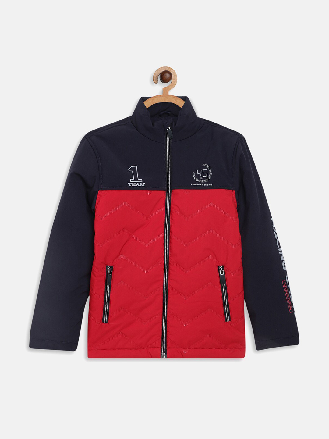

Octave Boys Colourblocked Bomber Jacket, Navy blue