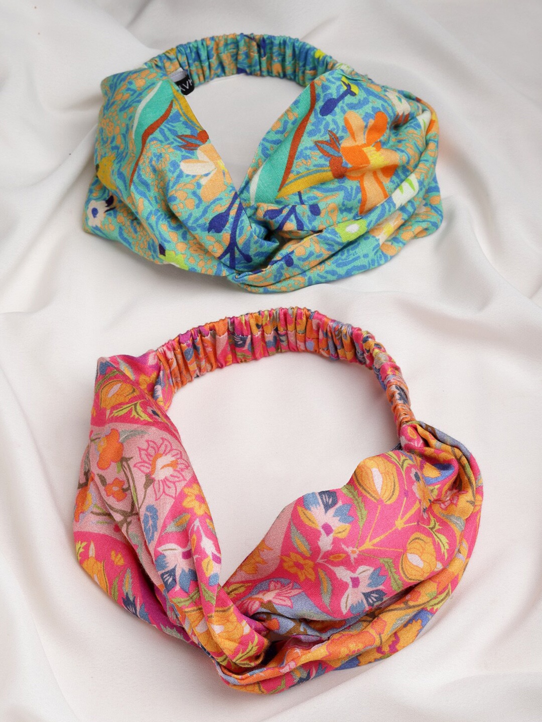 

SHAYE Women Orange & Peach-Coloured Set of 2 Hairband