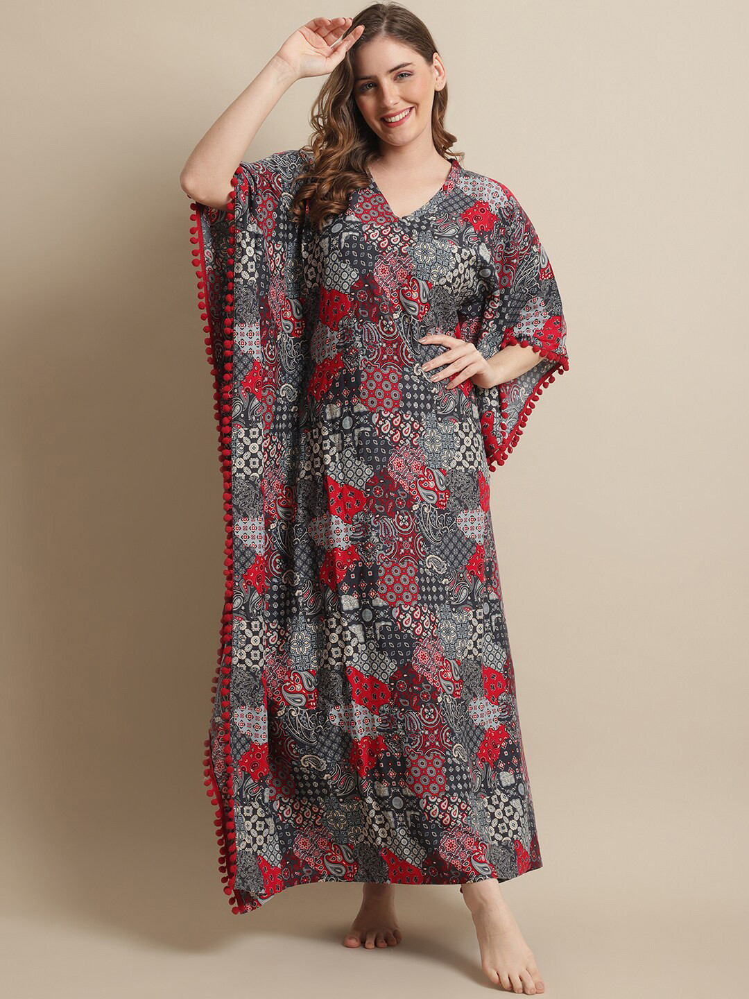 

Boston Club Printed Maxi Nightdress, Grey