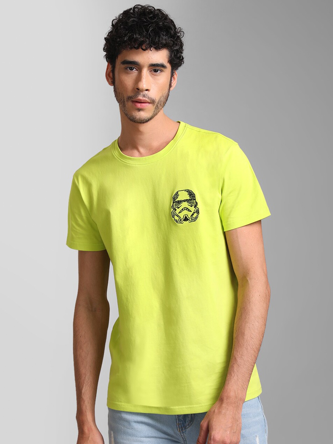 

KZ07 By Kazo Men Printed Cotton T-shirt, Green