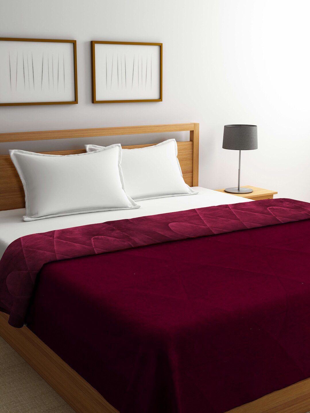 

KLOTTHE Maroon Heavy Winter 800 GSM Double Bed Quilt