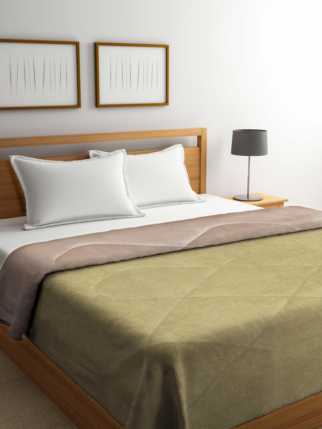 

KLOTTHE Green & Brown Heavy Winter 800 GSM Double Bed Quilt