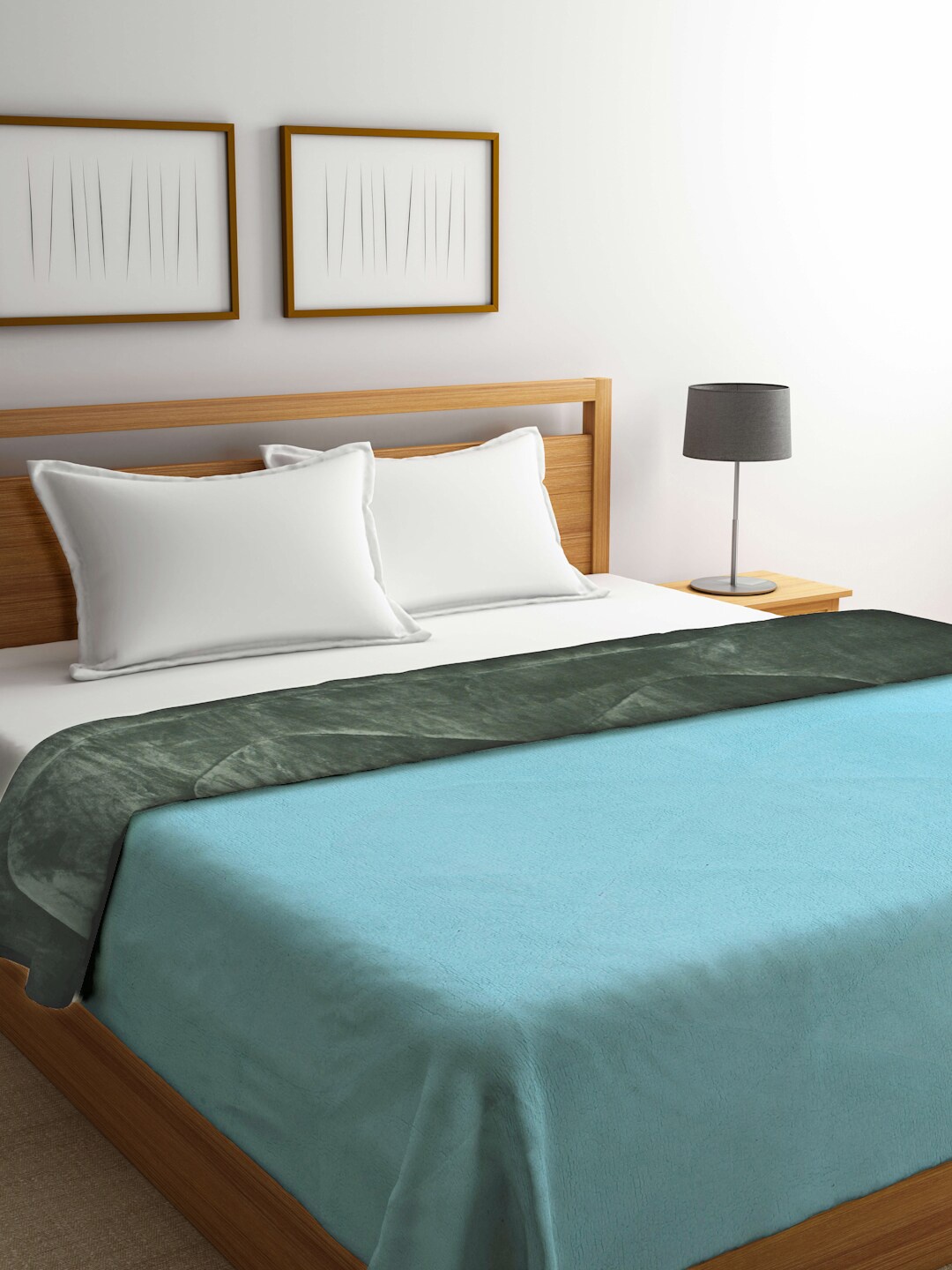 

KLOTTHE Green & Blue Heavy Winter 800 GSM Double Bed Quilt