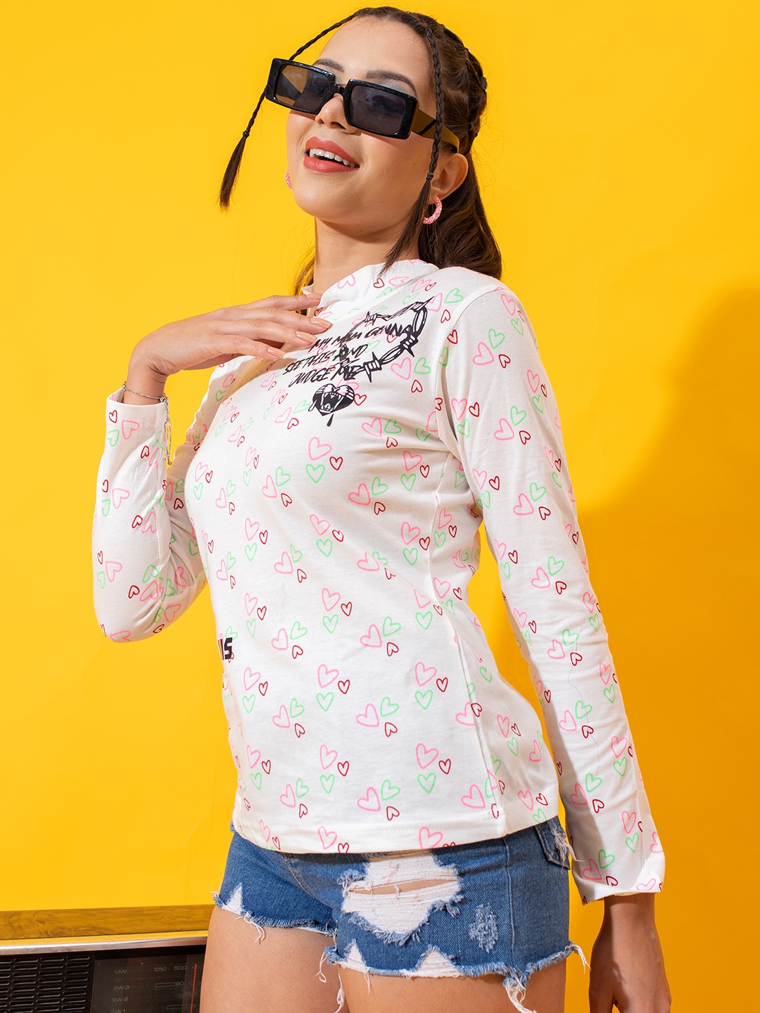 

Stylecast X Hersheinbox Pure Cotton Print Top, White
