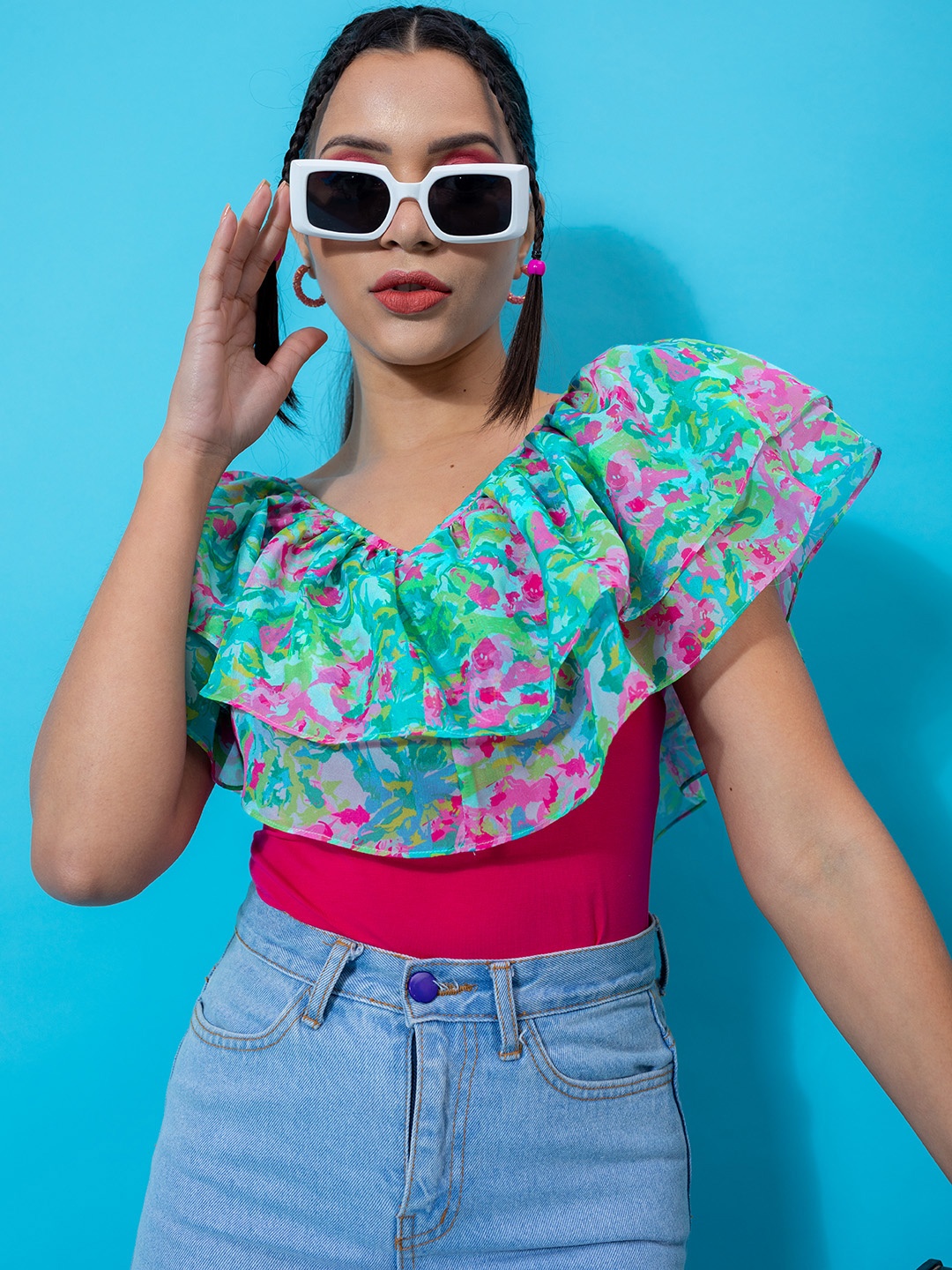 

Stylecast X Hersheinbox Ruffle Bodysuit, Pink