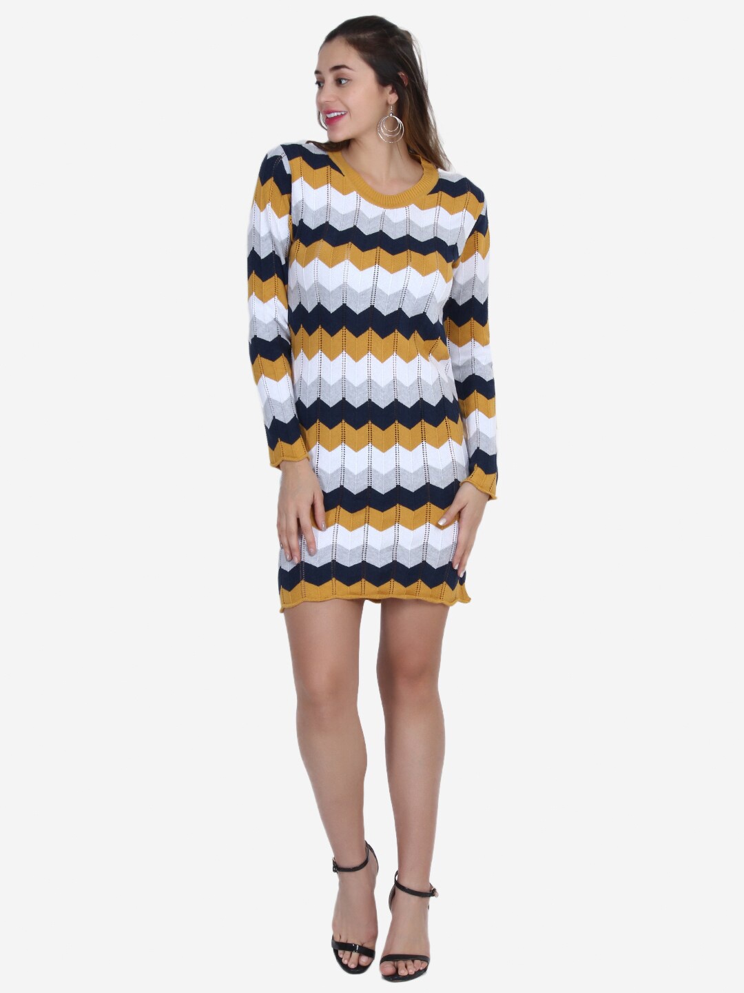 

JoE Hazel Round Neck Mini Acrylic Dress, White