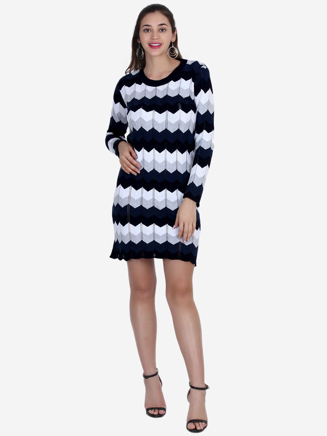 

JoE Hazel Striped Sweater Dress, Navy blue