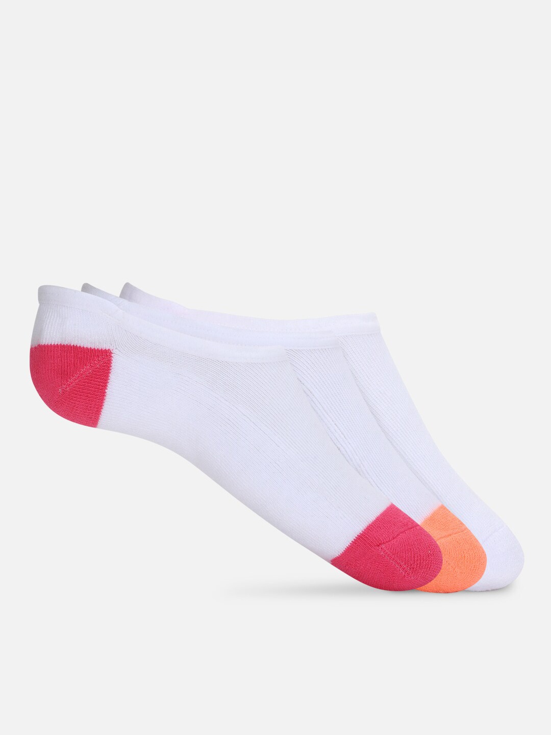 

FOREVER 21 Women Pack Of 3 Colourblocked Ankle-Length Socks, White