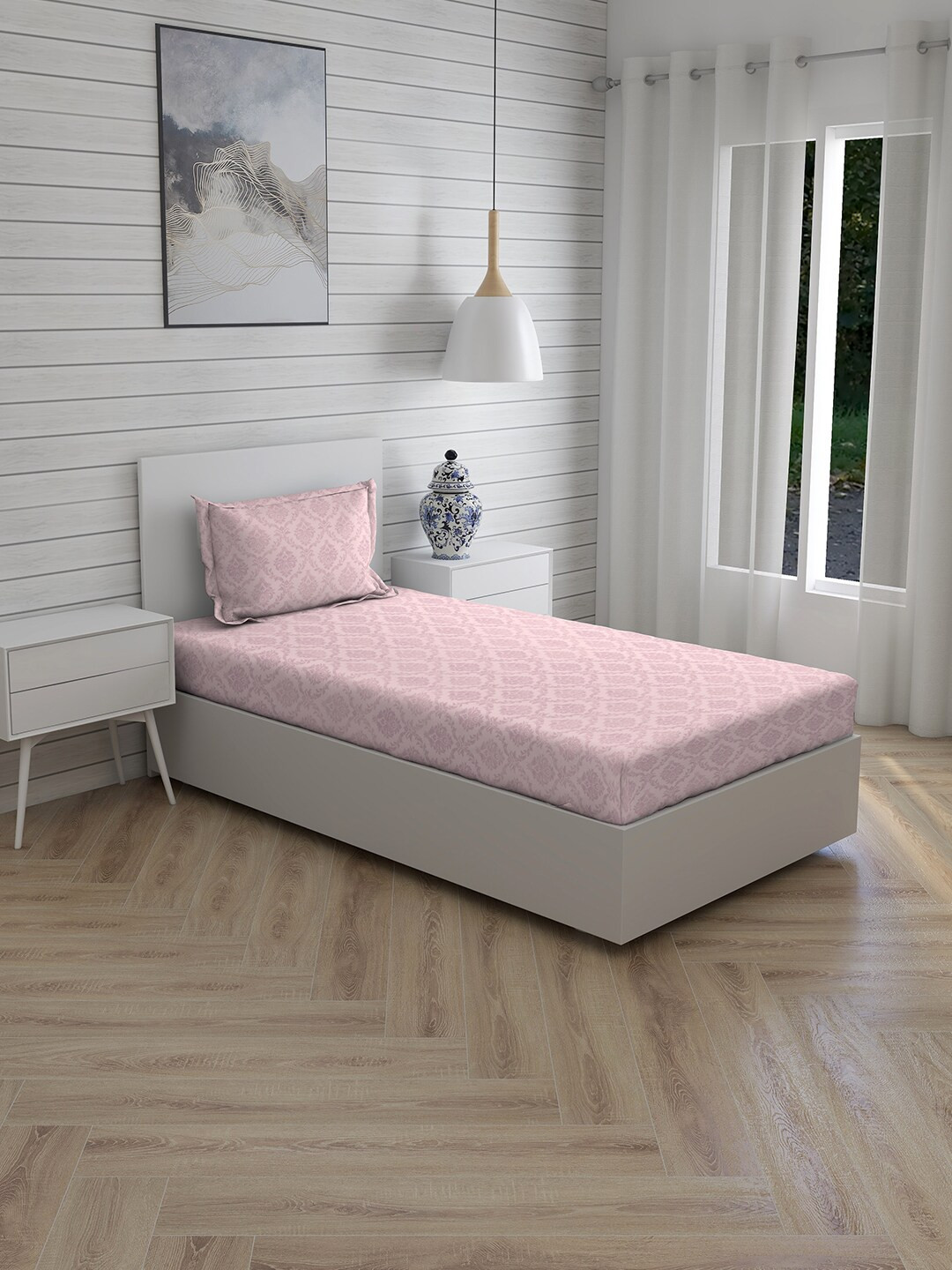 

Boutique Living India Pink Ethnic Motifs Single Bedsheet With 1 Pillow Cover