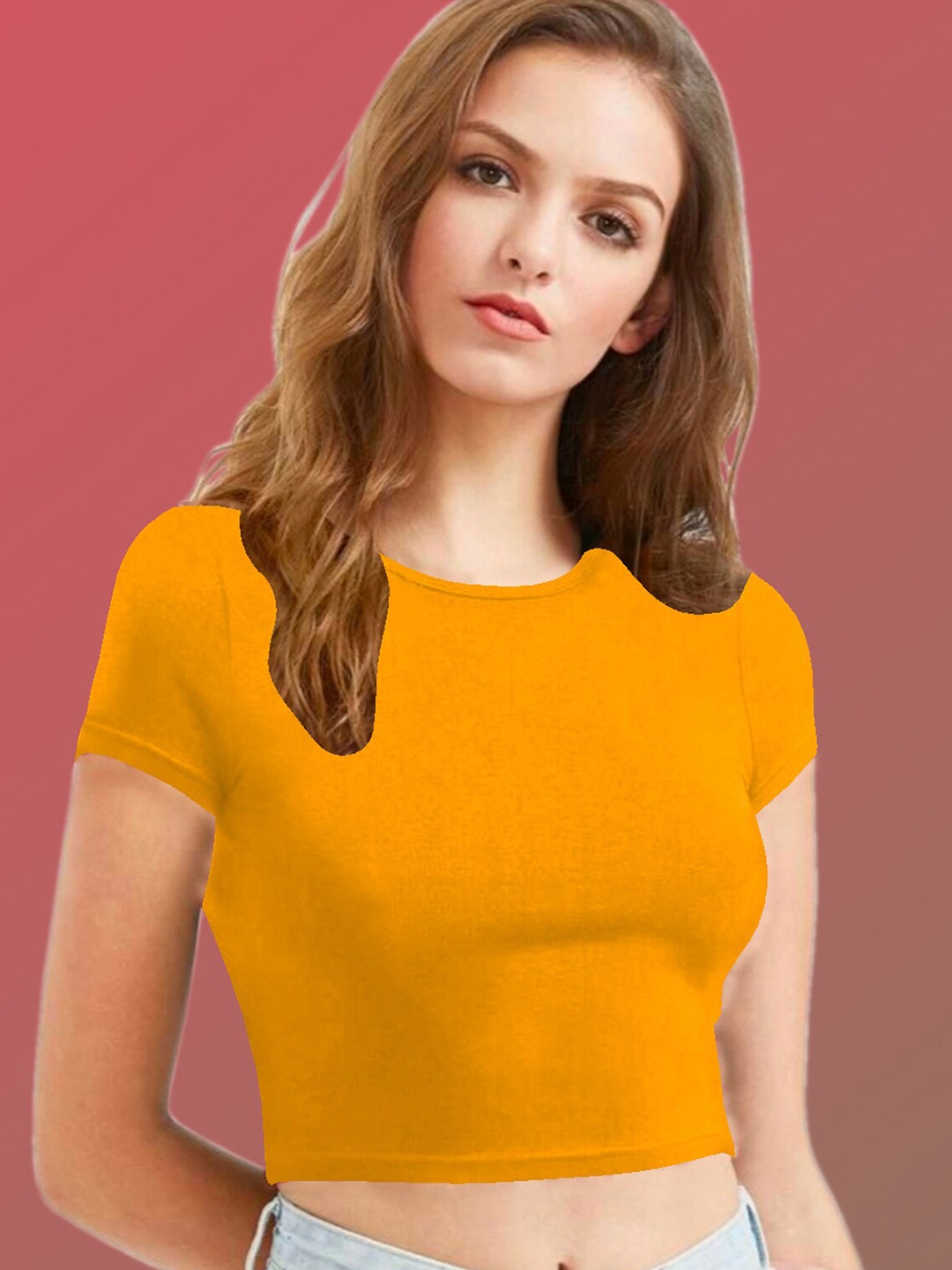 

Dream Beauty Fashion Women Knitted Fitted Crop Top, Yellow