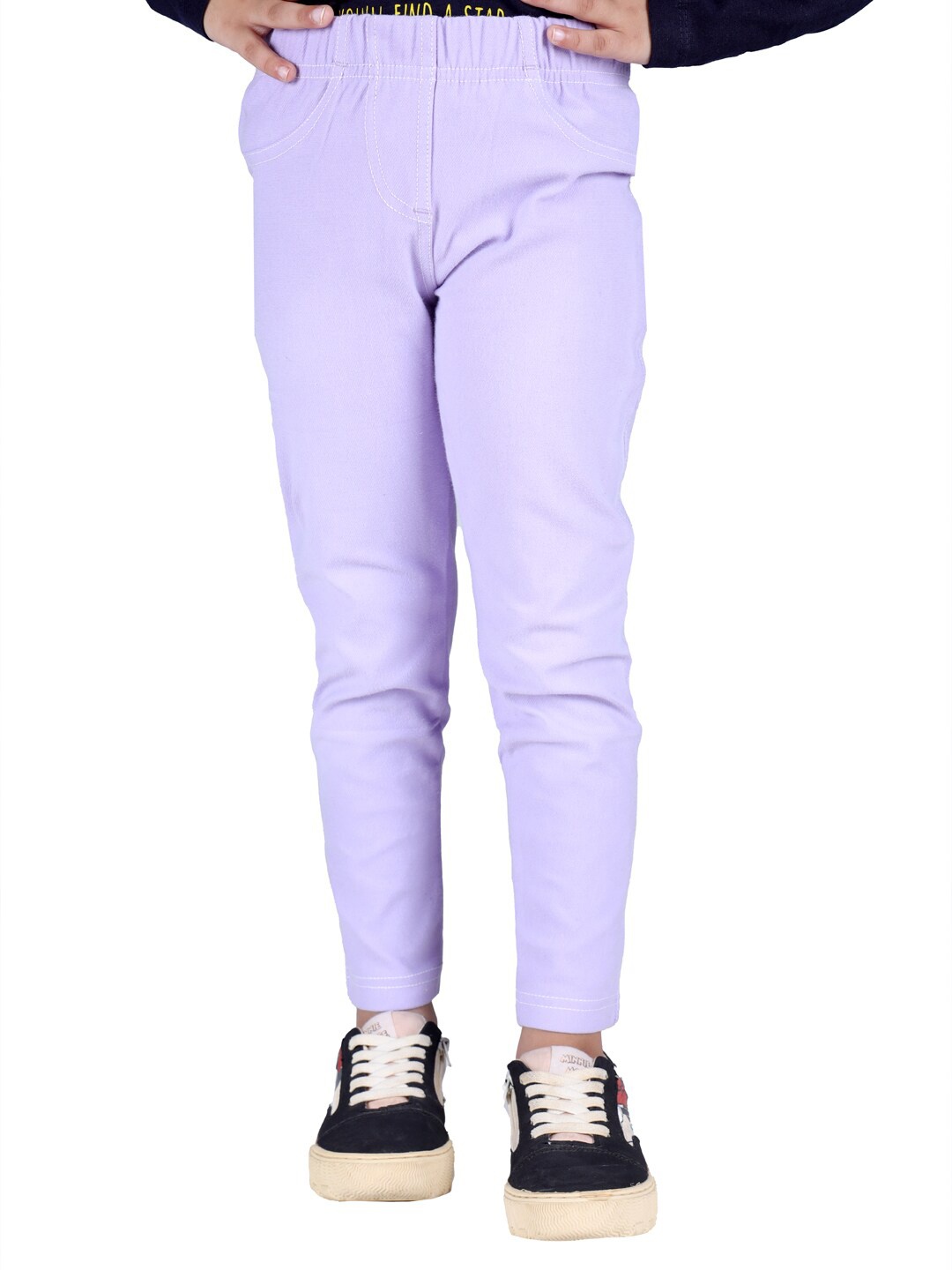

3PIN Girls Relaxed Fit Cotton Jeggings, Lavender