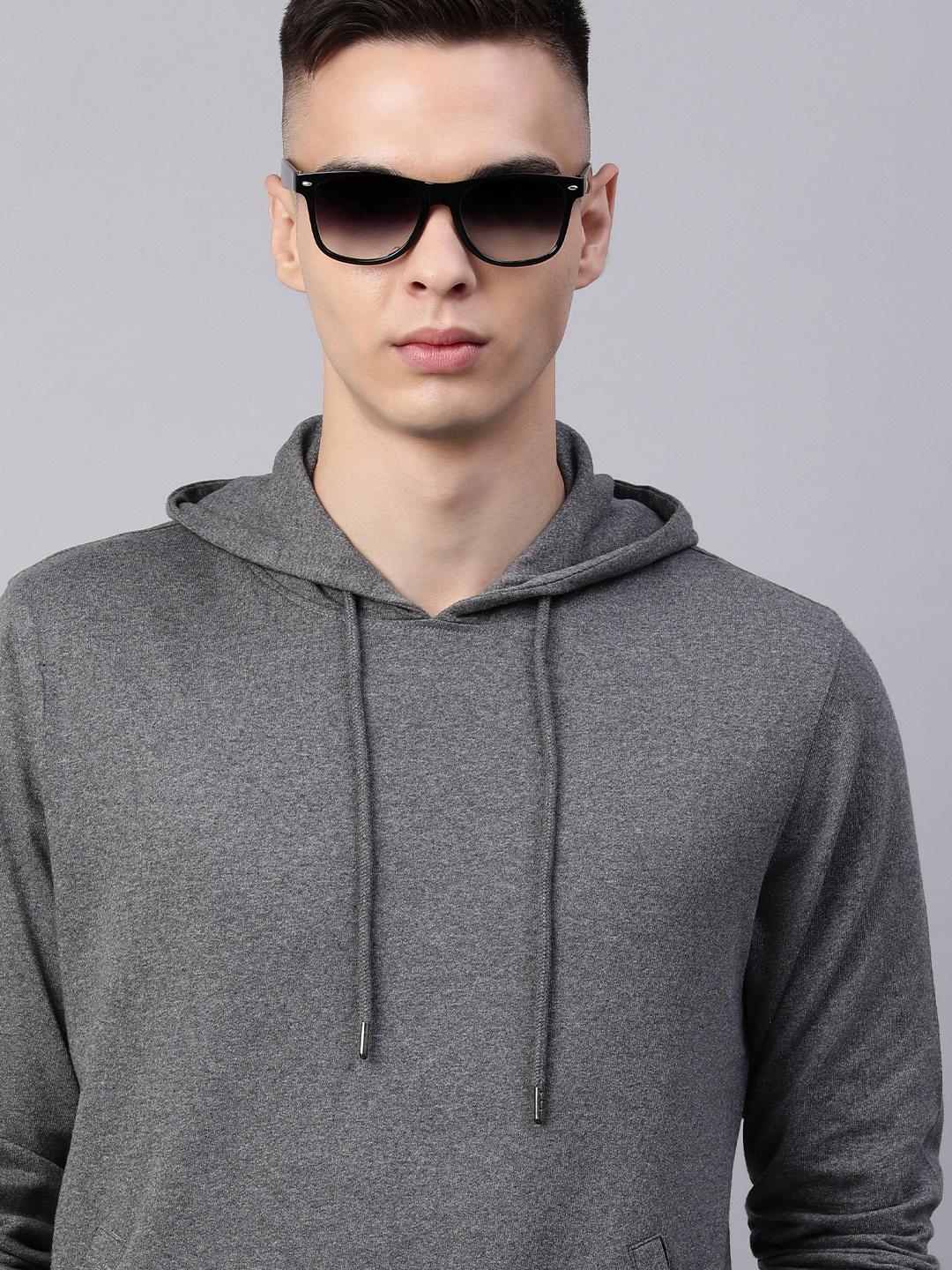 

Huetrap Men Hooded Pullover Sweatshirt, Charcoal