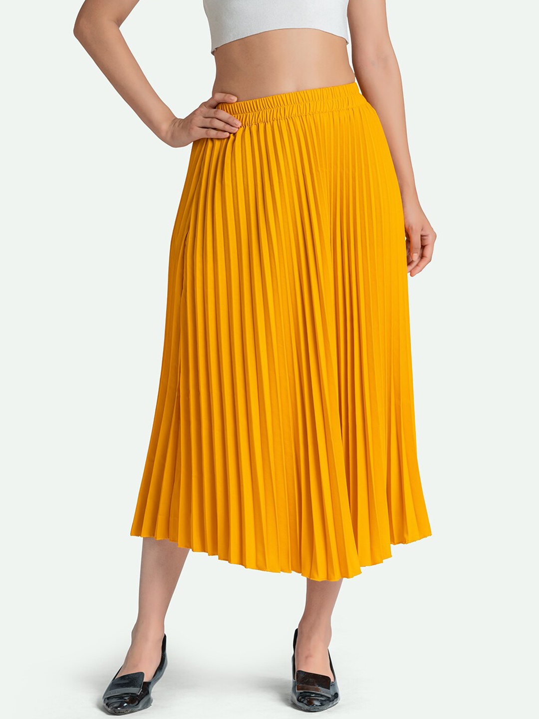 

AASK Women Midi Skirt, Yellow