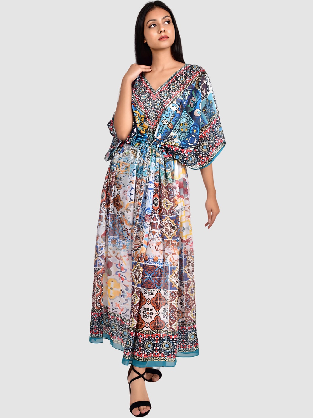 

Rajoria Instyle Women Digital Printed Beach Cover Up Kaftan, Blue