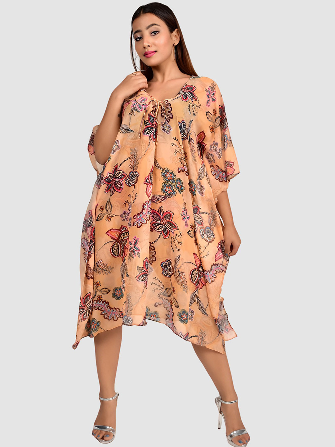 

Rajoria Instyle Women Digital Printed Beach Cover Up Kaftan, Peach