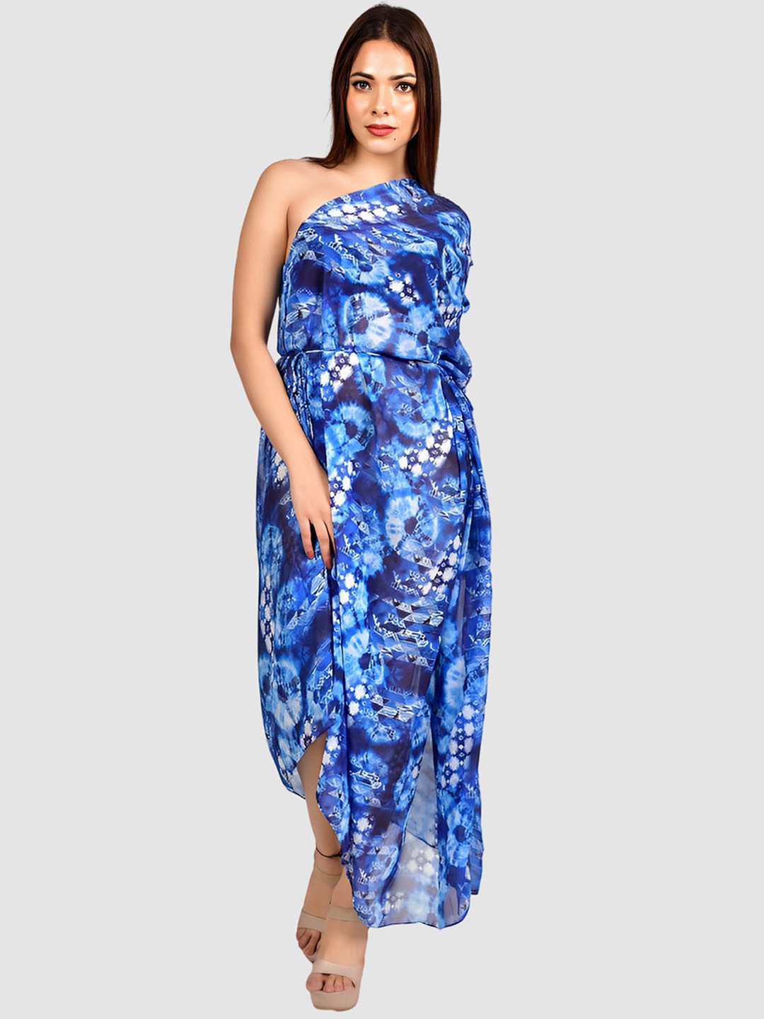 

Rajoria Instyle Women Abstract Print One Shoulder Cover-up Swimwear Dress, Red