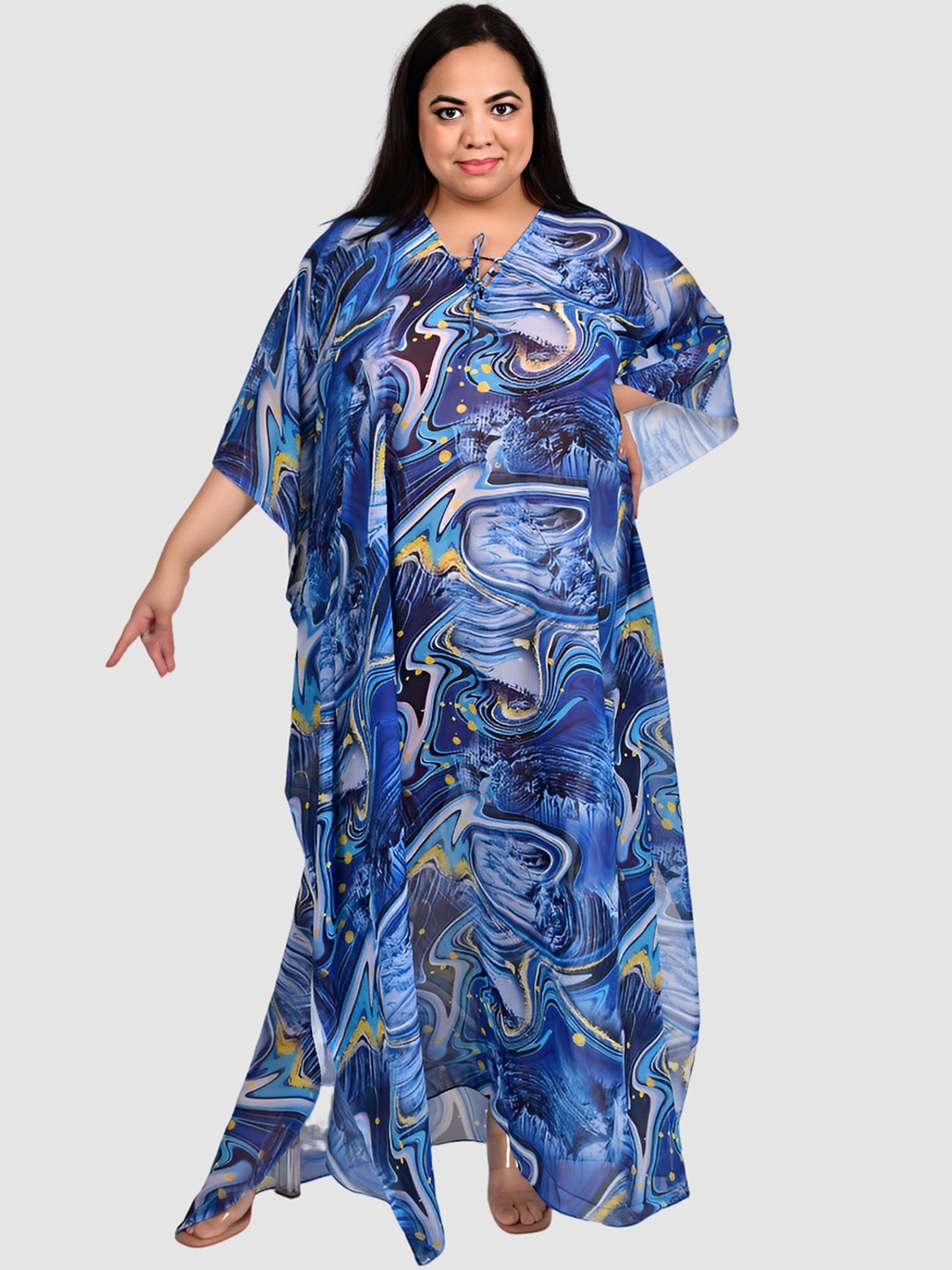 

Rajoria Instyle Women Digital Printed Beach Cover Up Kaftan, Blue