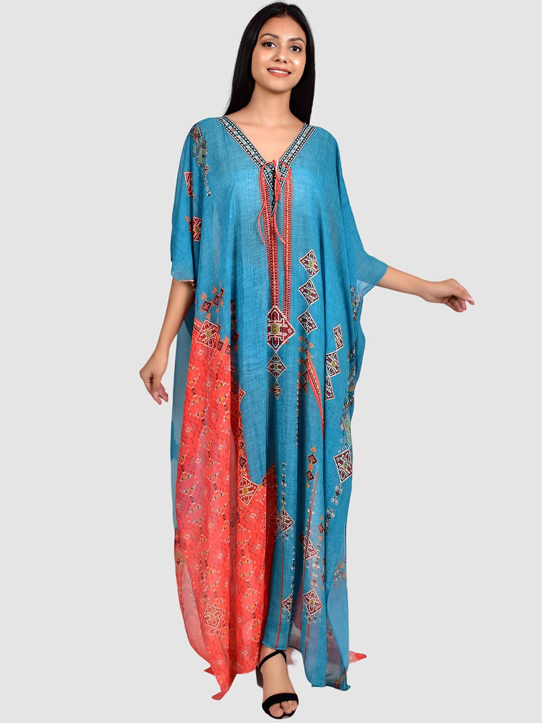 

Rajoria Instyle Women Printed Cover-Up Dress, Blue