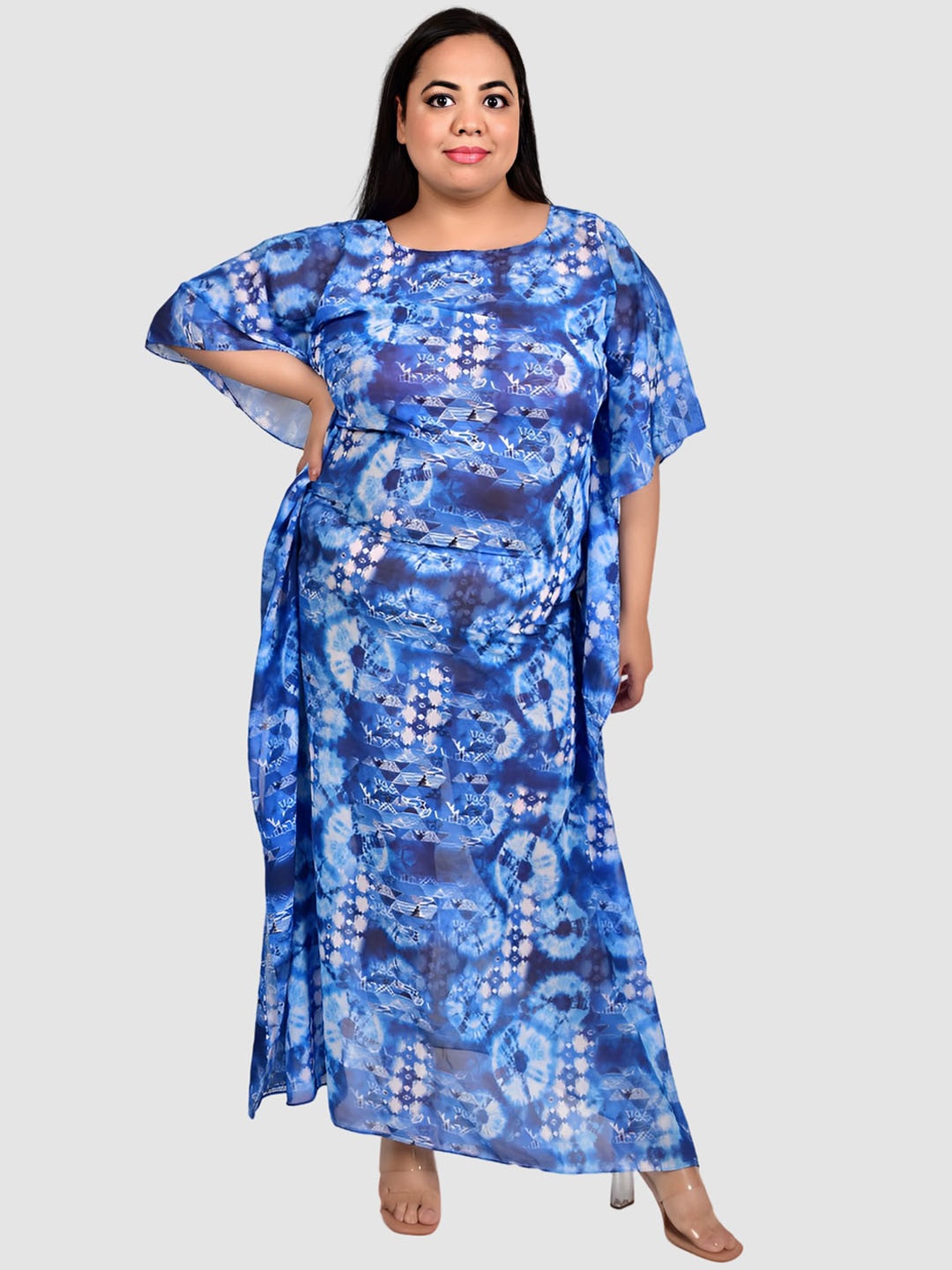 

Rajoria Instyle Women Abstract Print Cover-up Swimwear Dress, Blue