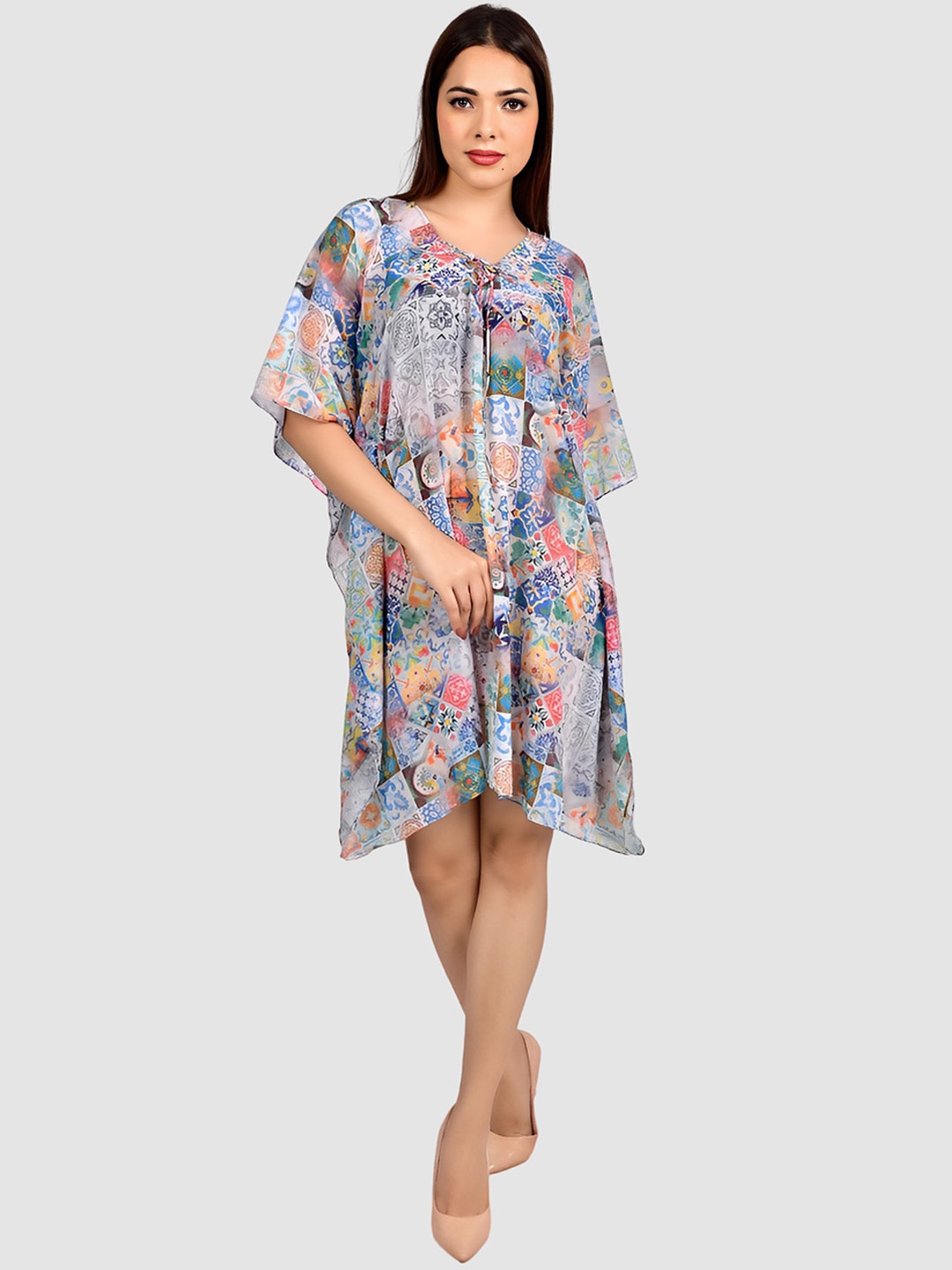 

Rajoria Instyle Women Printed Kaftan Cover Up Swimwear, Blue