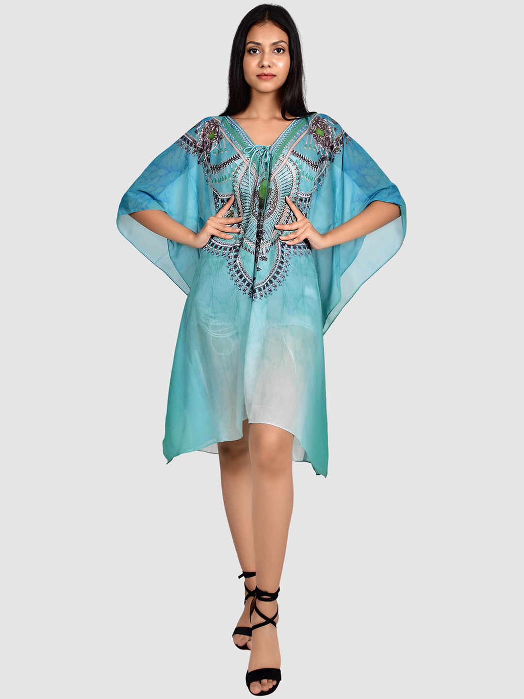 

Rajoria Instyle Women Printed Cover-Up Dress, Blue