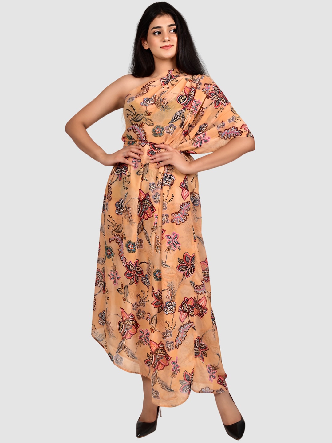 

Rajoria Instyle Women Printed Cover-Up Dress, Orange