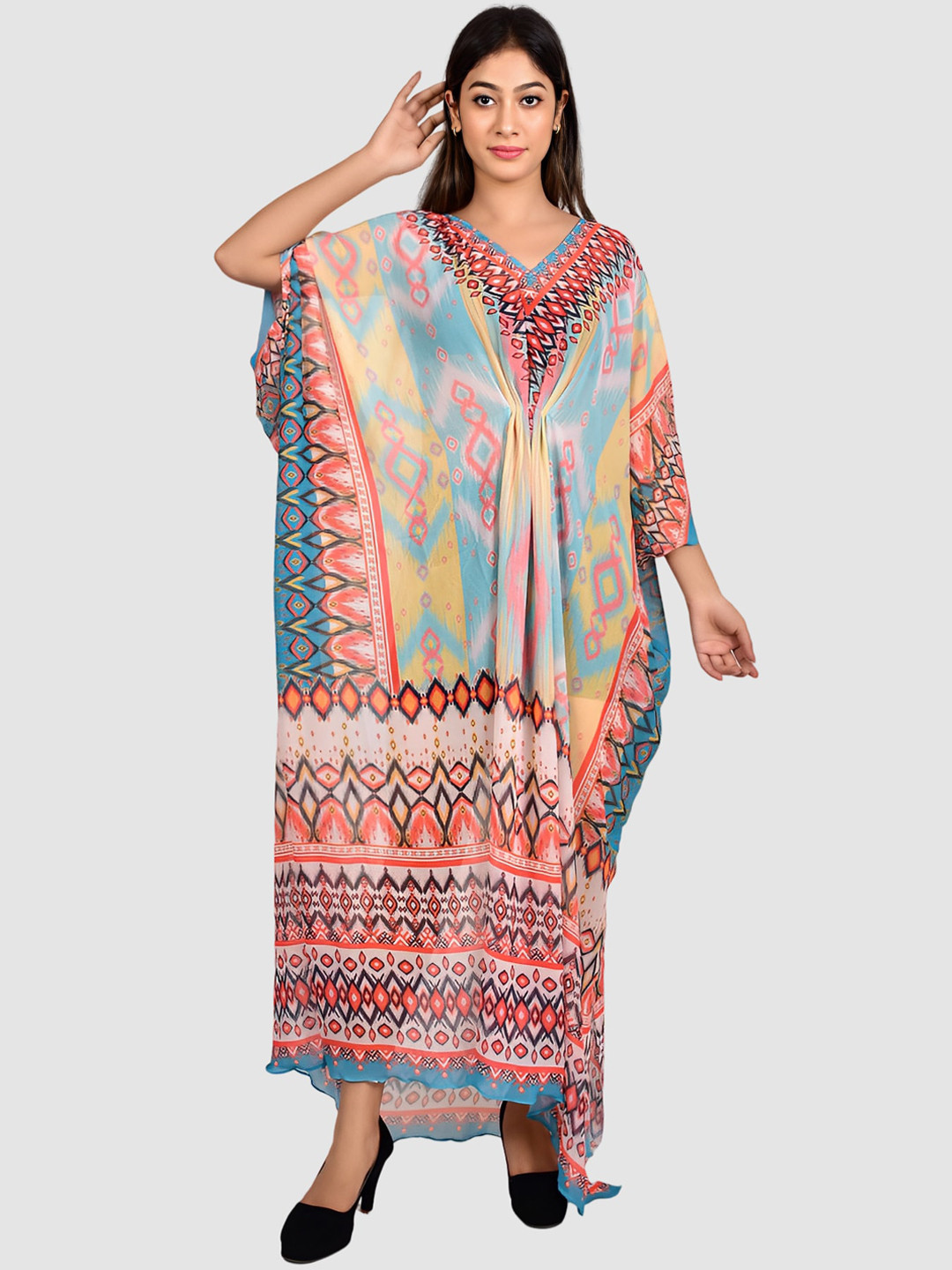 

Rajoria Instyle Women Printed Coverup Dress, Blue