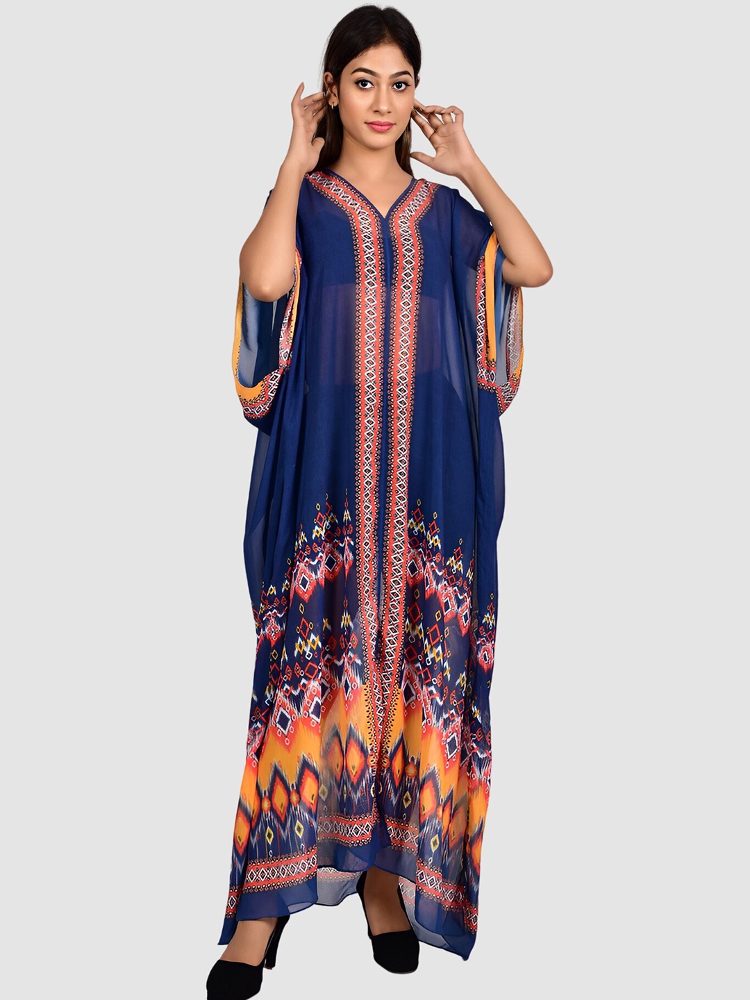 

Rajoria Instyle Women Printed Kaftan Dress, Navy blue