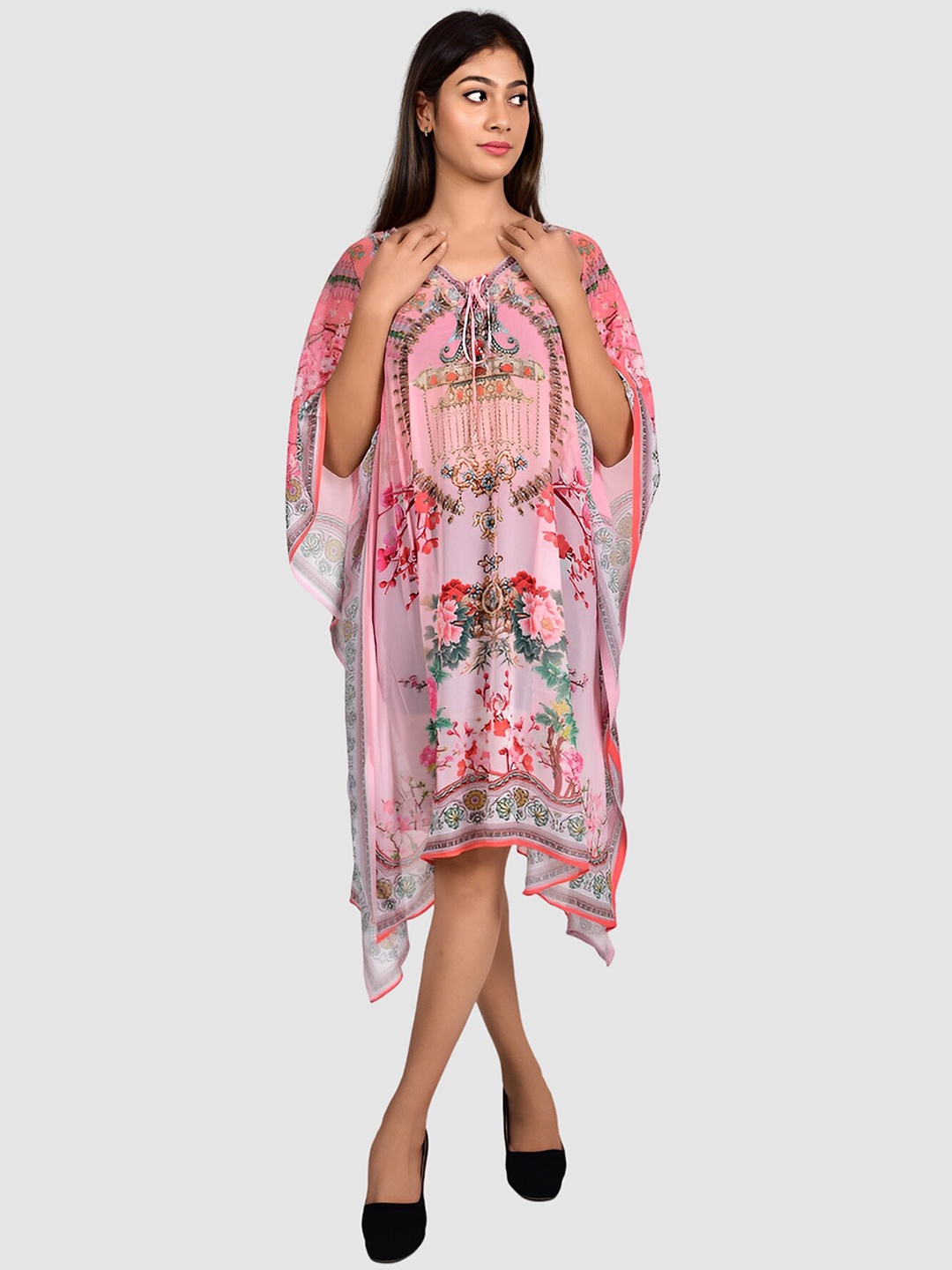 

Rajoria Instyle Women Printed Kaftan Cover Up Swimwear Dress, Pink