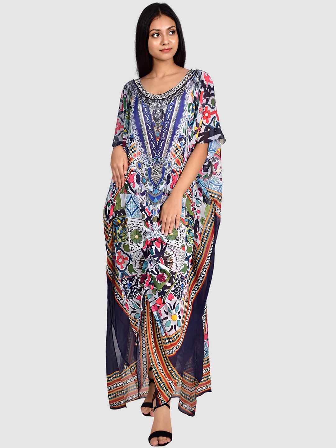 

Rajoria Instyle Women Printed Coverup Dress, Blue