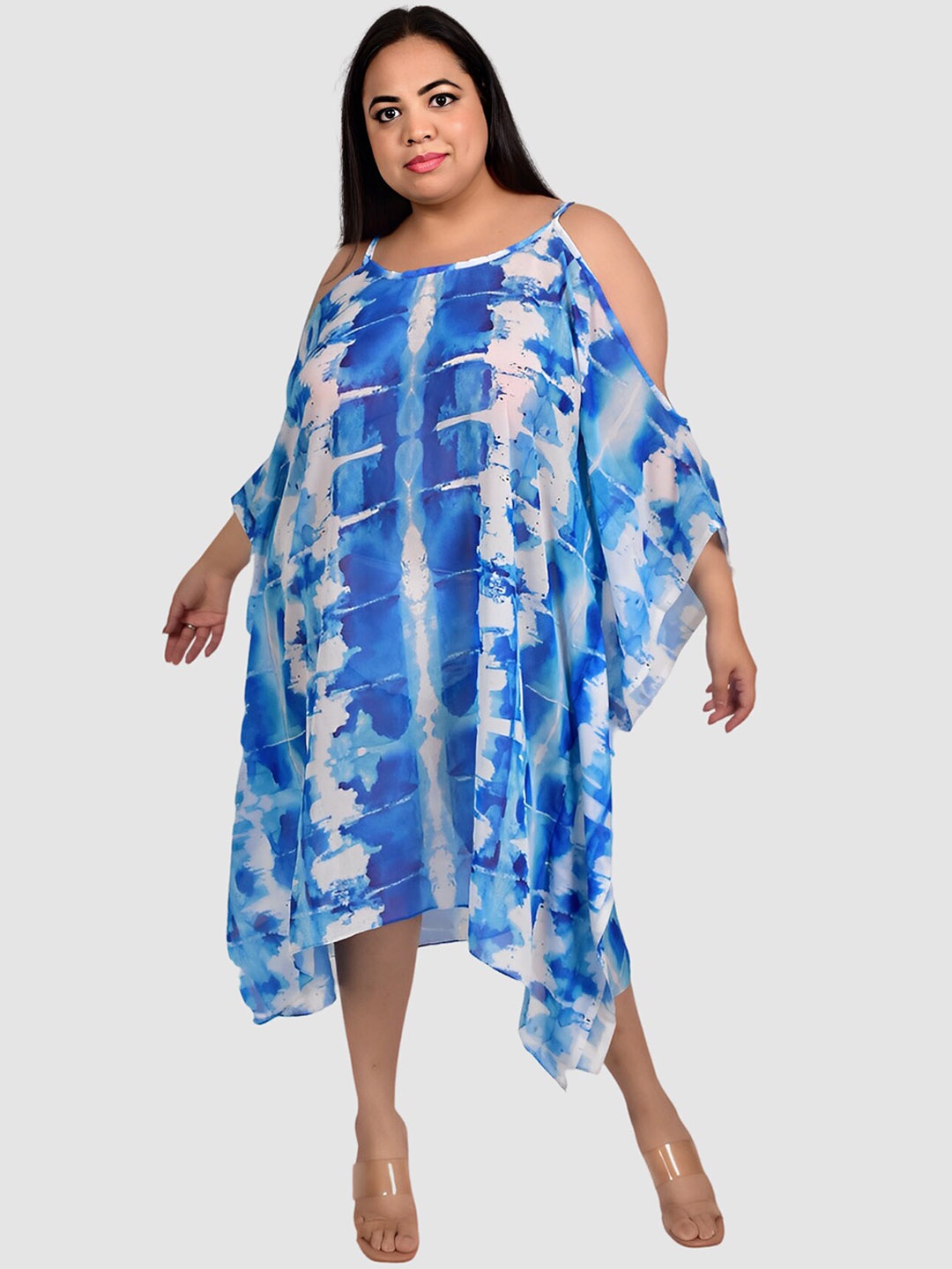 

Rajoria Instyle Women Printed Plus Size Cover-Up Dress, Blue