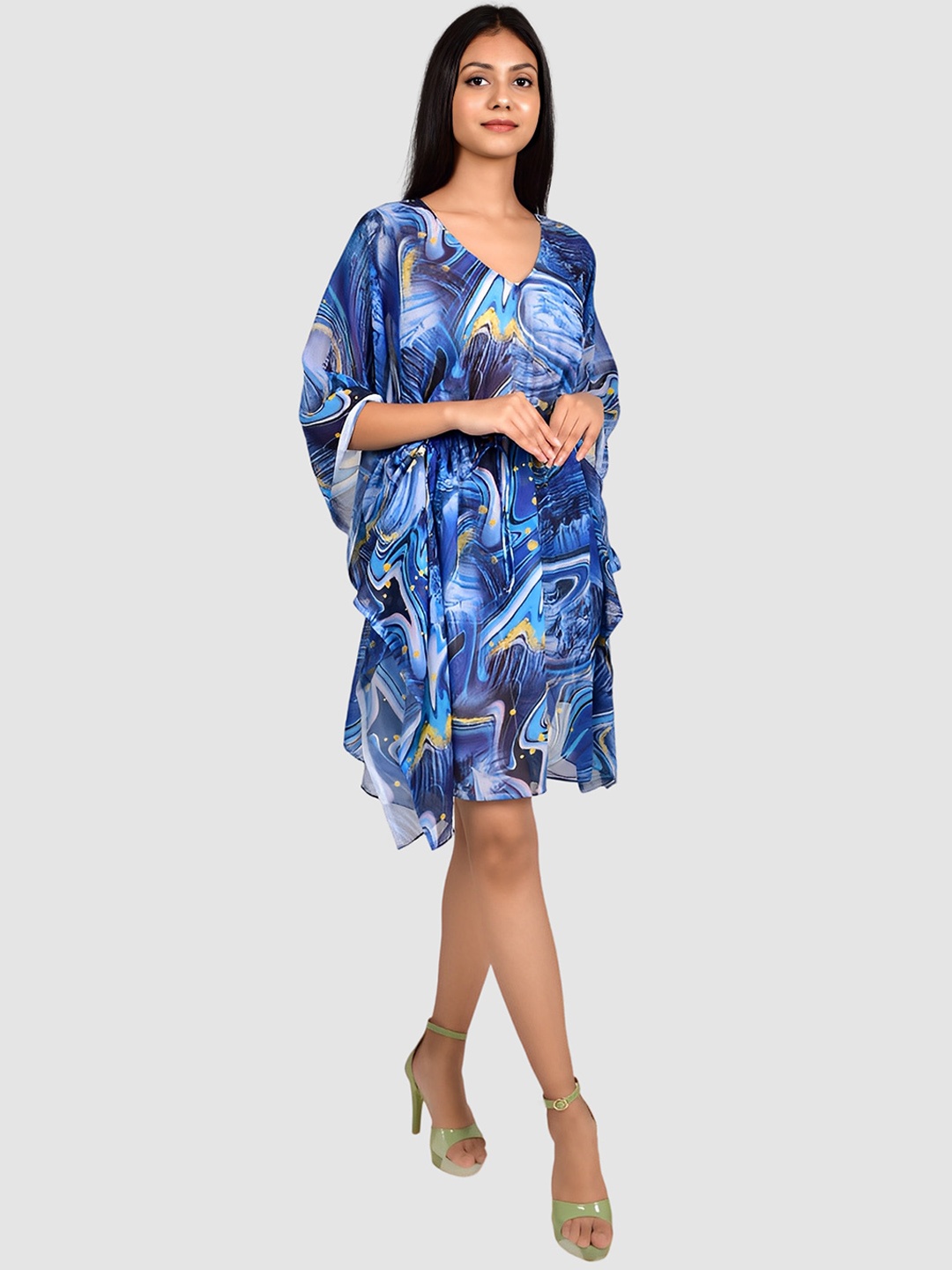 

Rajoria Instyle Women Printed Kaftan Cover Up Swimwear Dress, Blue