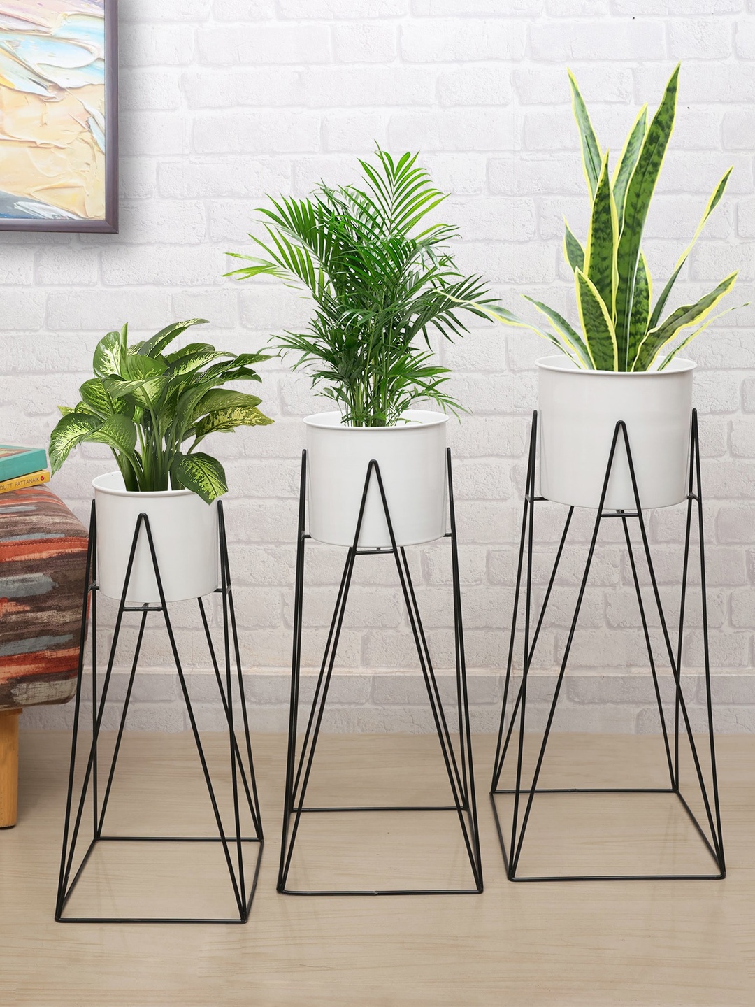 Homesake Set of 3 Metal Pot and Planters, Black