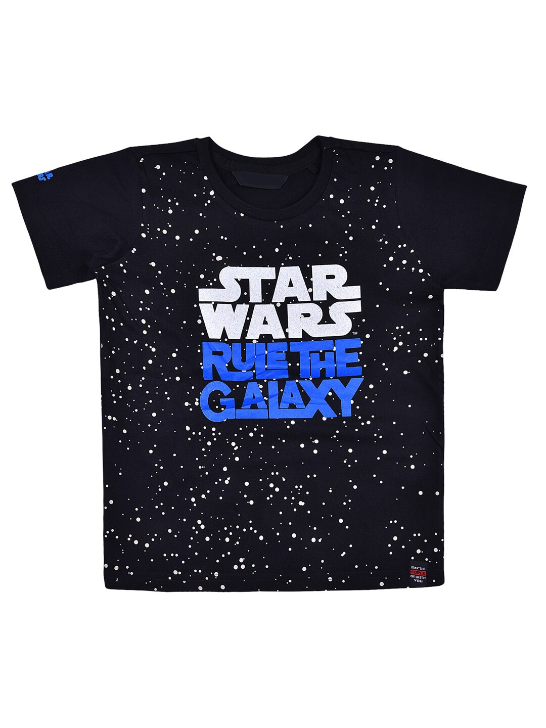 

Wish Karo Boys Black Printed Cotton T-shirt