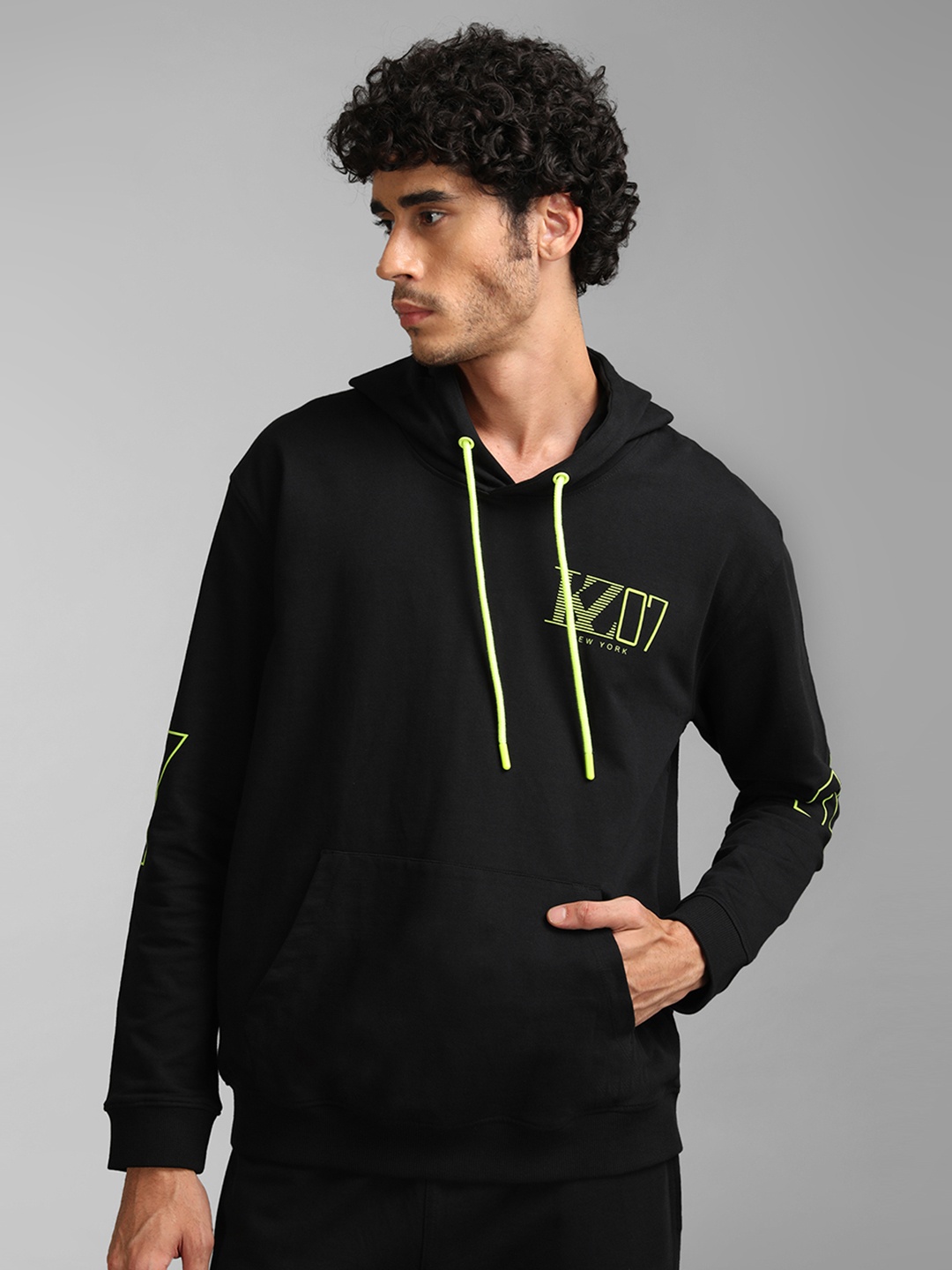

KZ07 By Kazo Hooded Cotton Sweatshirt, Black