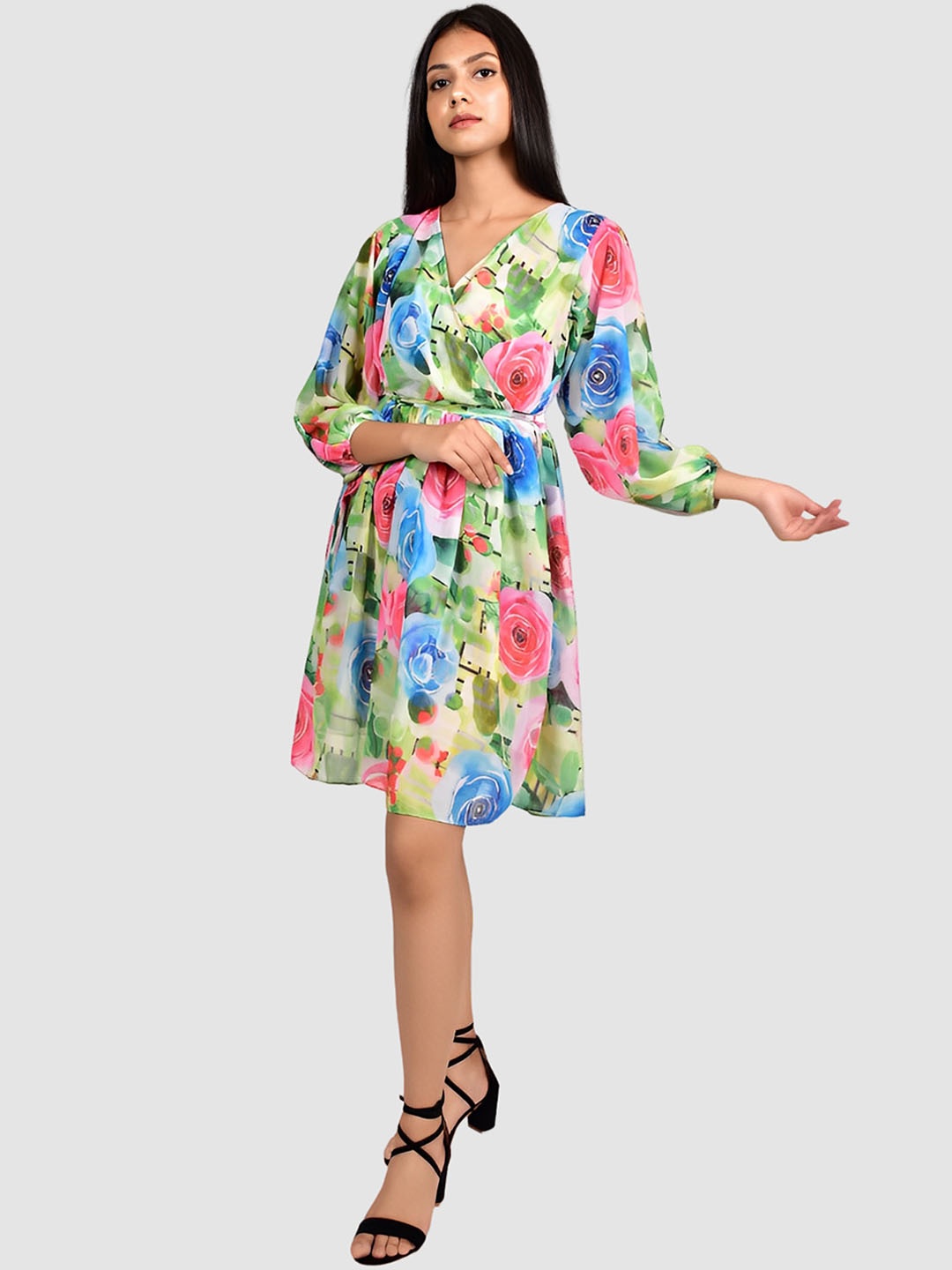 

Rajoria Instyle Women Floral Digital Printed Beach Cover Up, Green