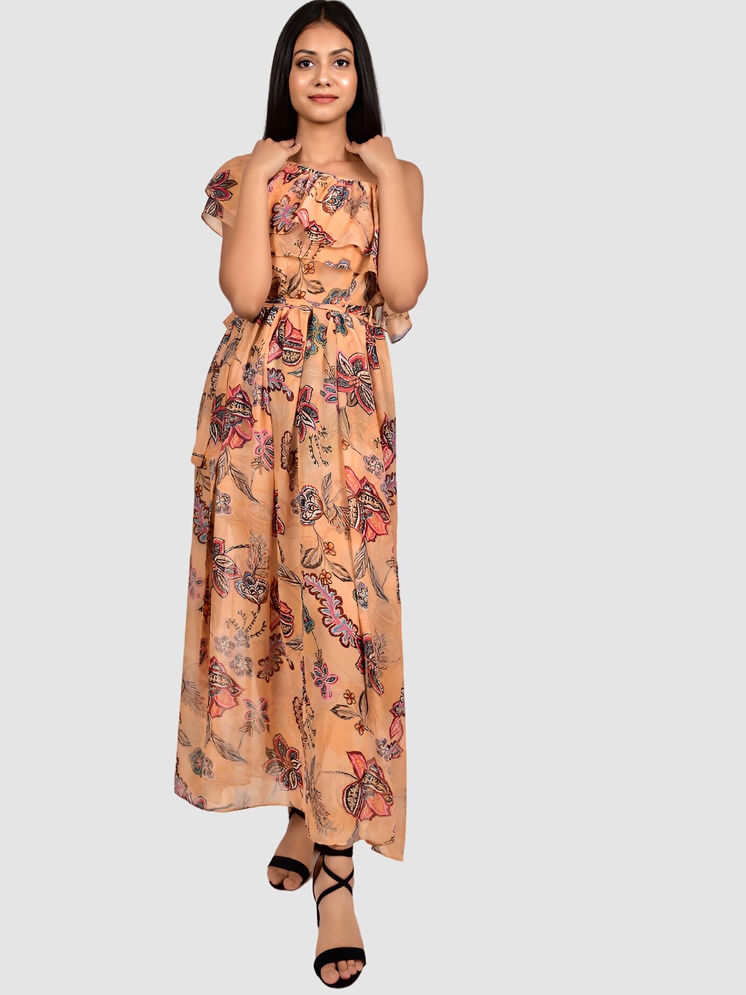 

Rajoria Instyle Women Printed Cover Up Swimwear Dress, Orange