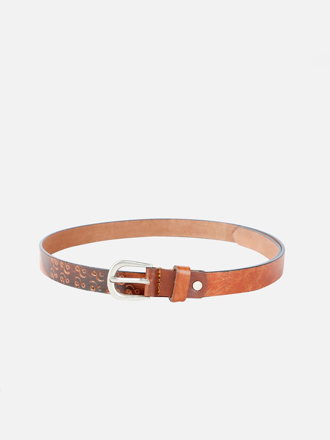 

WELBAWT Women Textured Leather Formal Belt, Brown