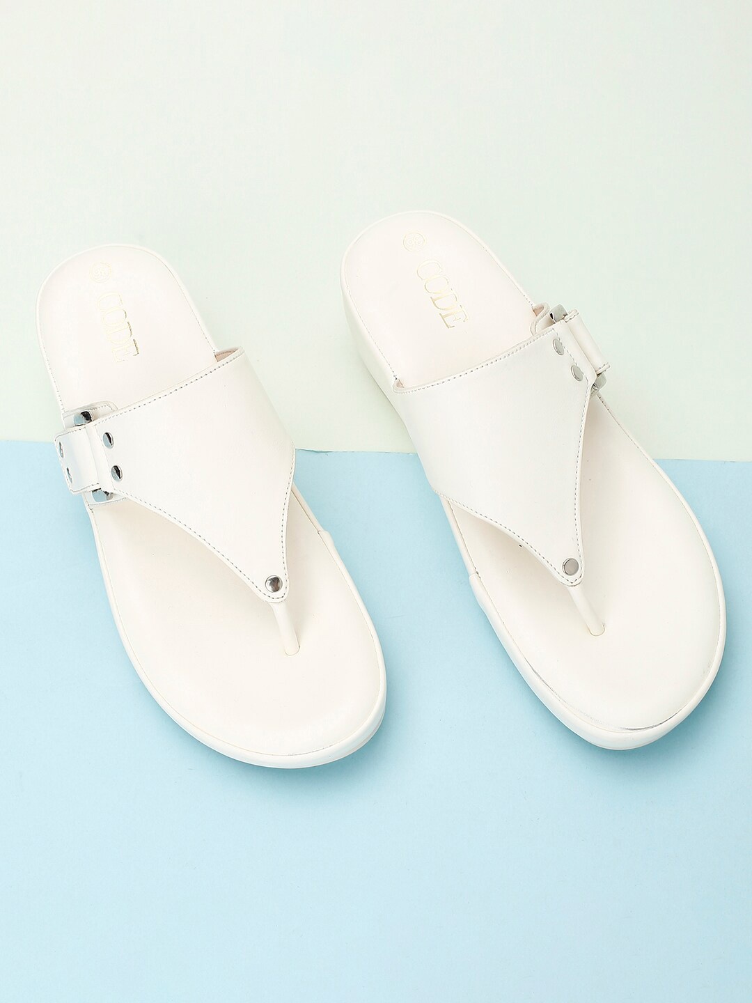 

CODE by Lifestyle Women Open Toe Flats, White