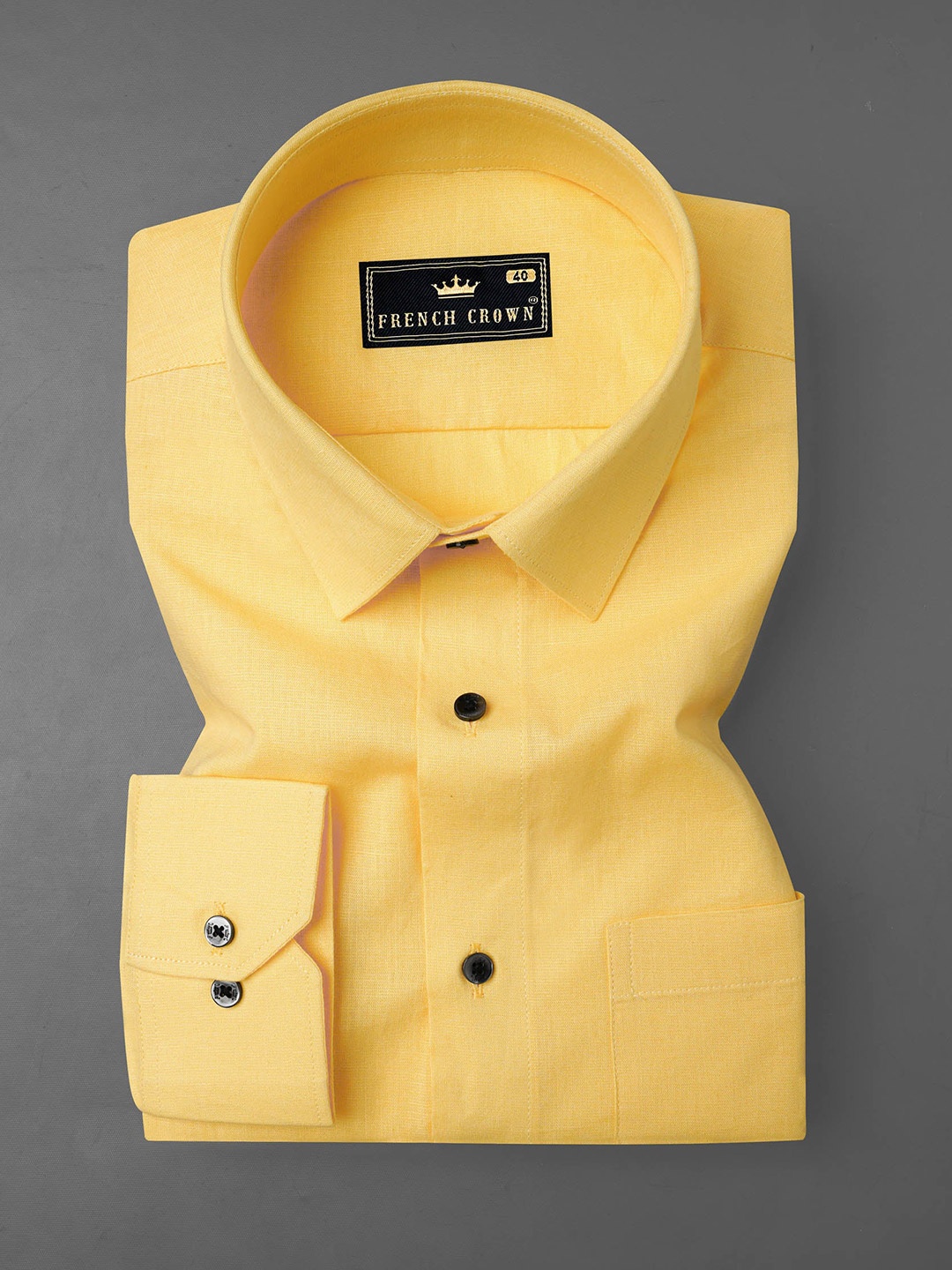 

FRENCH CROWN Men Standard Formal Shirt, Yellow