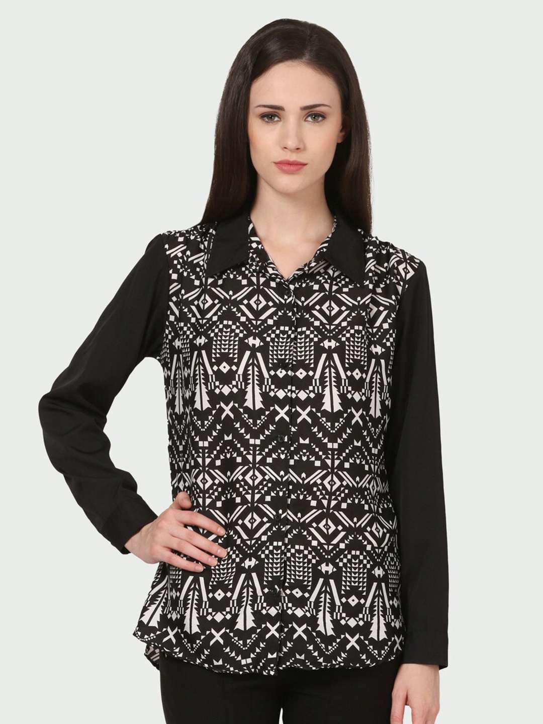 

shashvi Women Printed Casual Shirt, Black