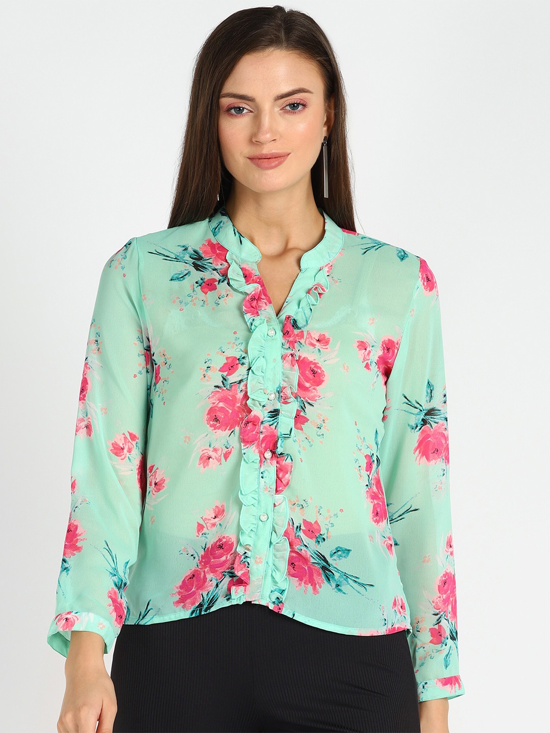 

shashvi Women Floral Printed Casual Shirt, Green