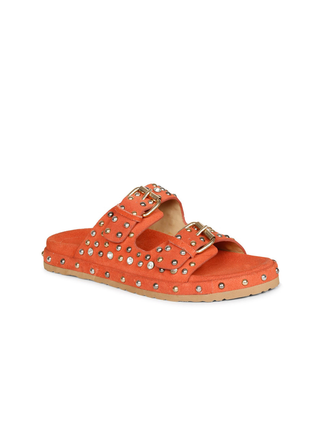 

Saint G Women Embellished Open Toe Flats, Orange