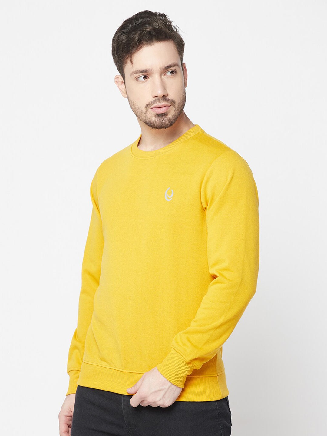 

ELEGANCE Men Mustard Cotton Sweatshirt