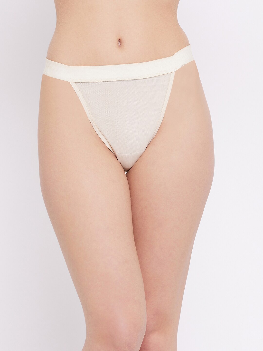 

SECRETS BY ZEROKAATA Women Self Design Power Net Thong Brief SZSKNPTY50014A, White